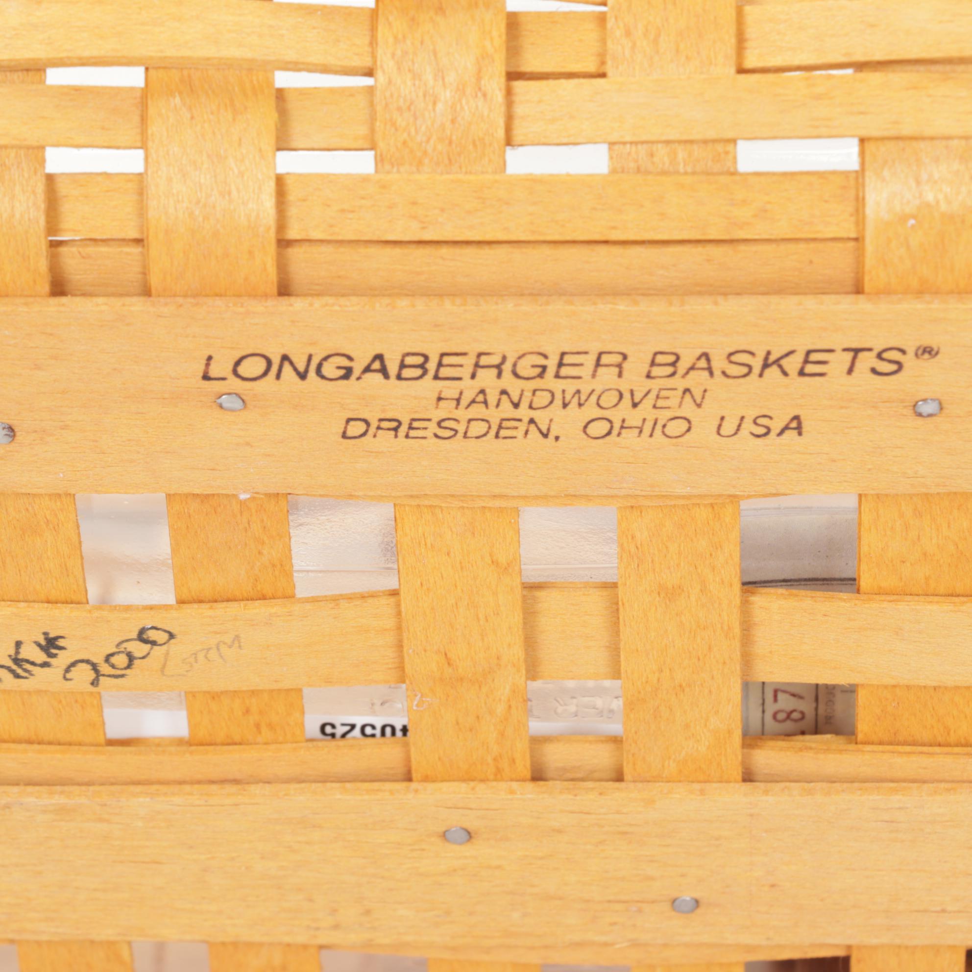 Longaberger "Founder's Market Basket," Collector's Club, and Pie Basket