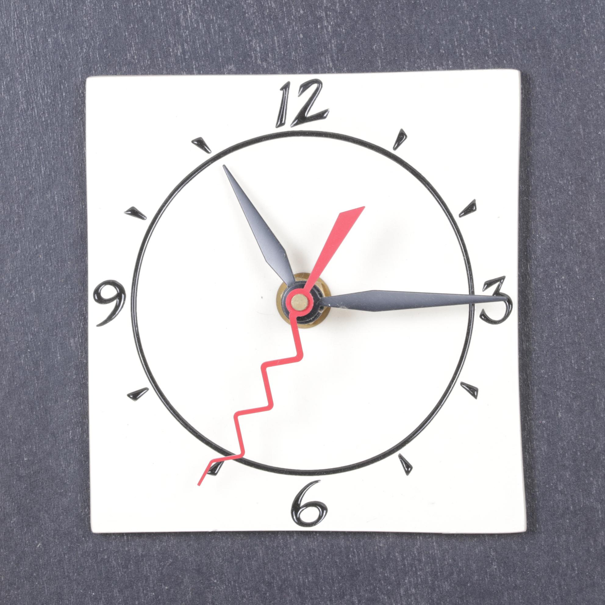 Spooner Creek Macone Clay Tile "Beach Time" Wall Clock