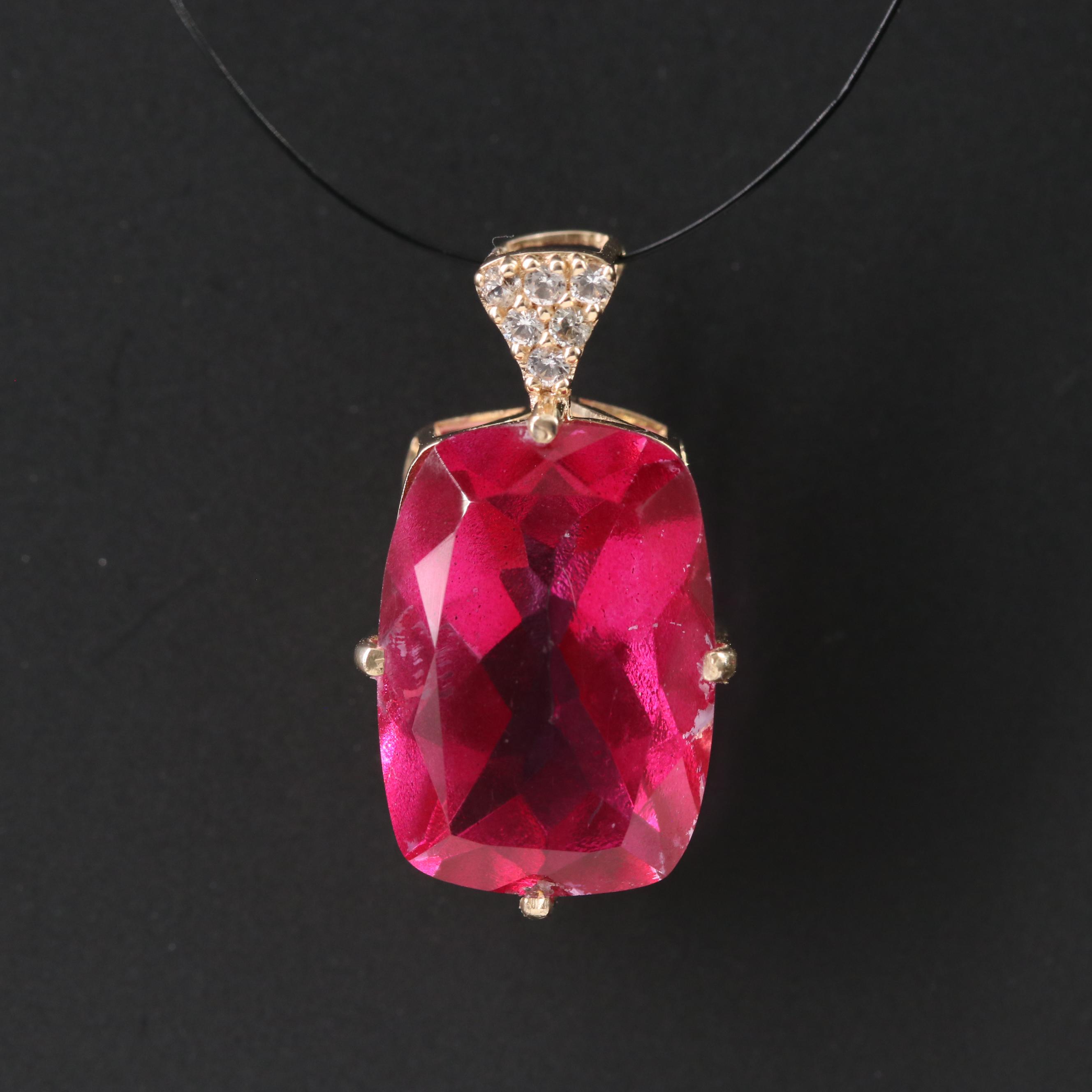 14K Topaz and White Sapphire Pendant