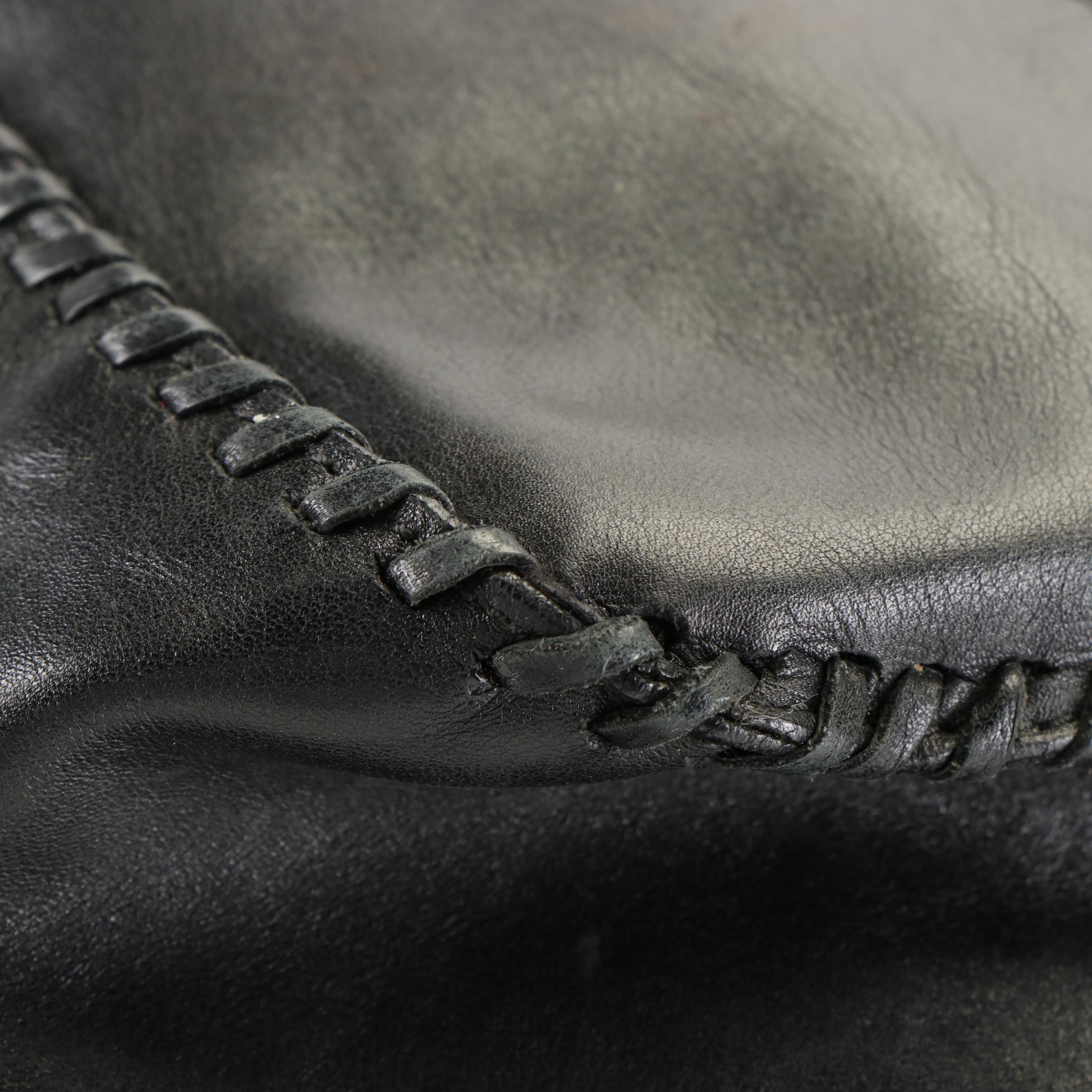 Prada Shoulder Tote Bag in Black Tessuto Nylon and Calfskin Leather