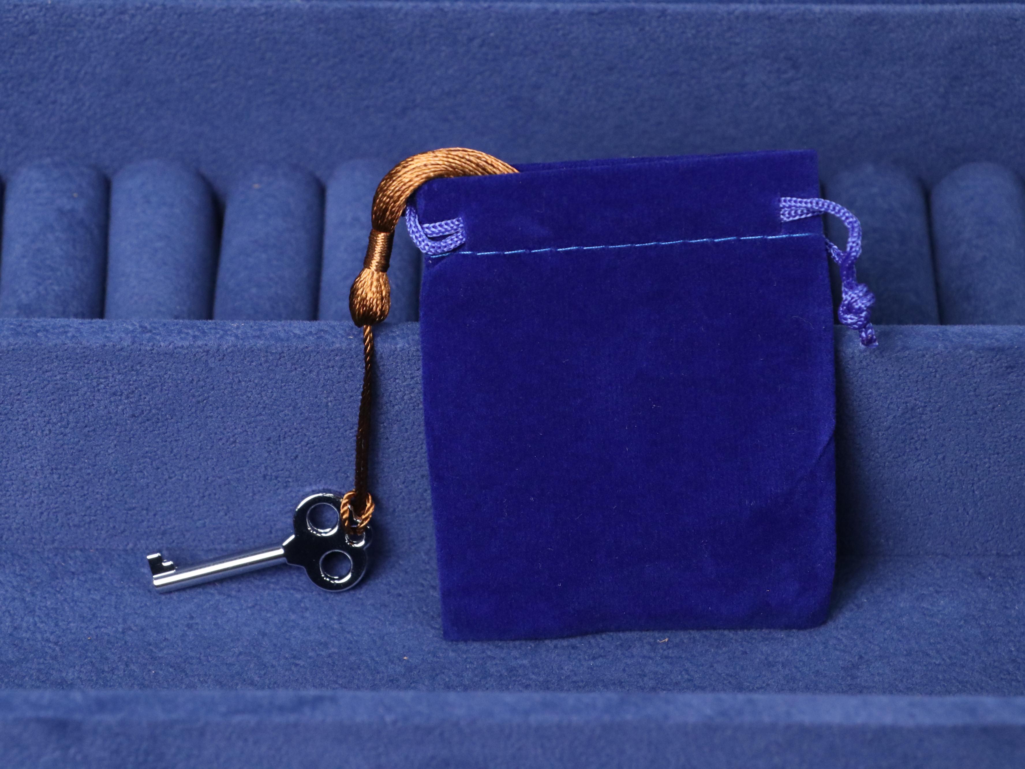 Jere Satin Cherry Finish Jewelry Chest with Chrome Hardware