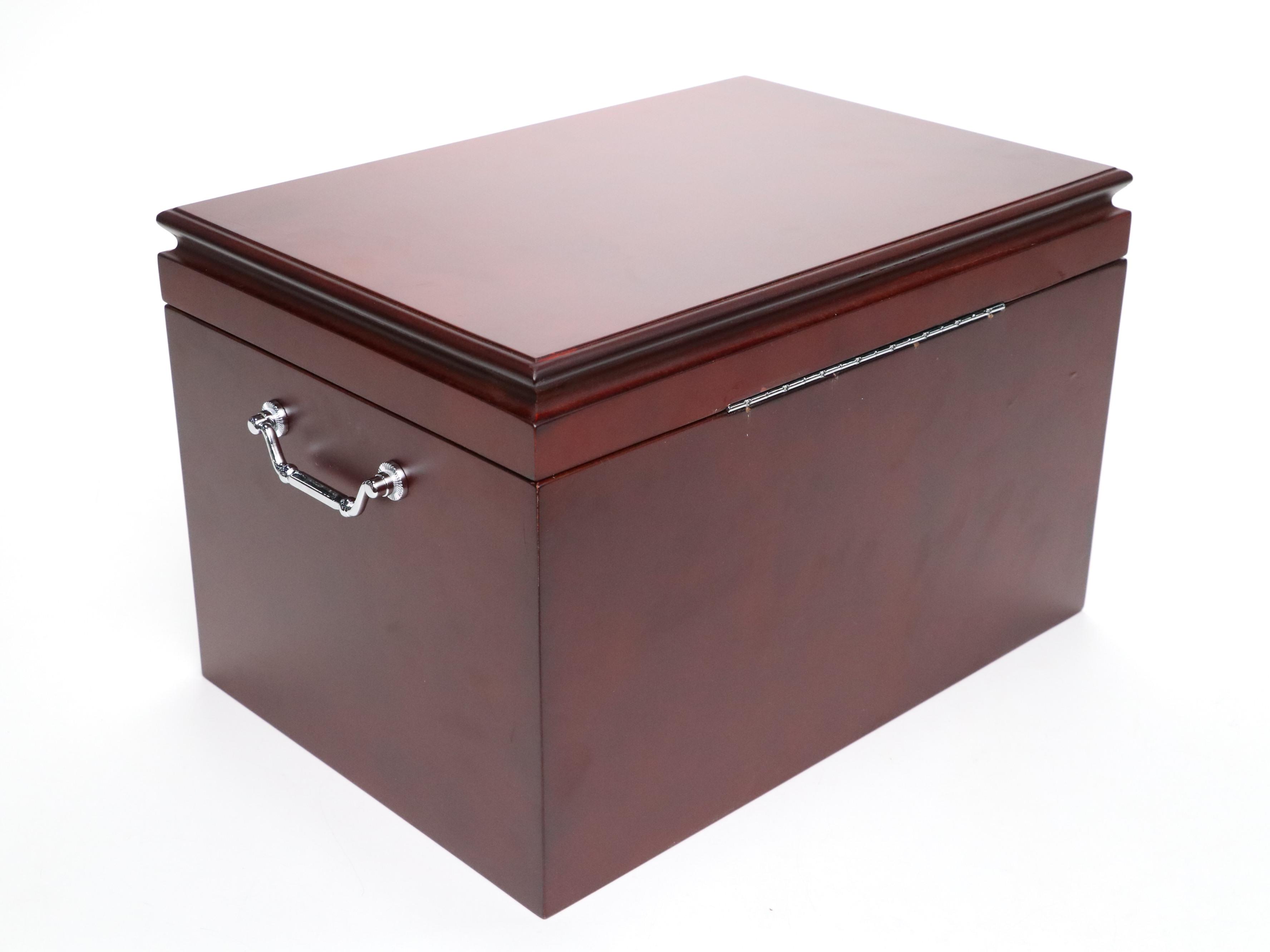 Jere Satin Cherry Finish Jewelry Chest with Chrome Hardware
