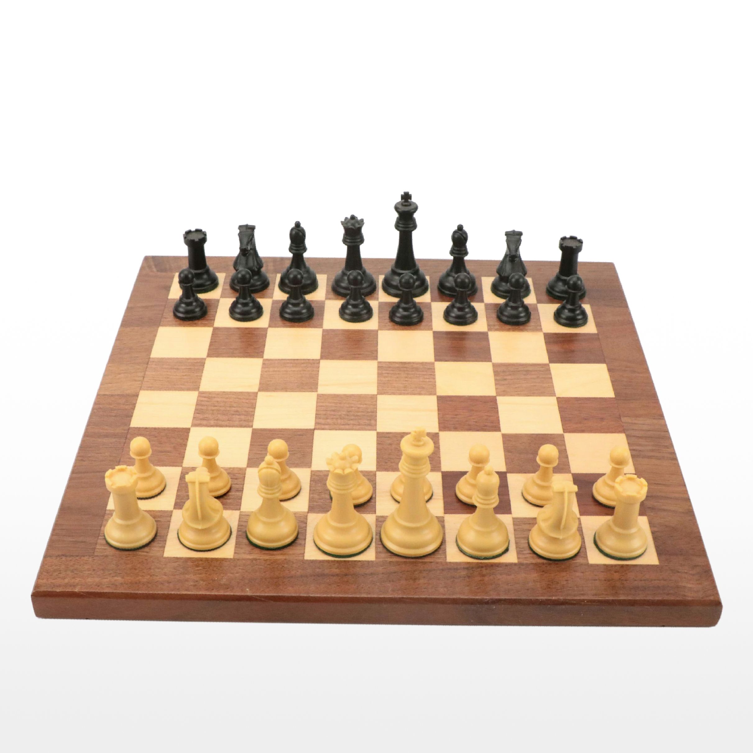 Wood Marquetry Chess Board with Resin Pieces