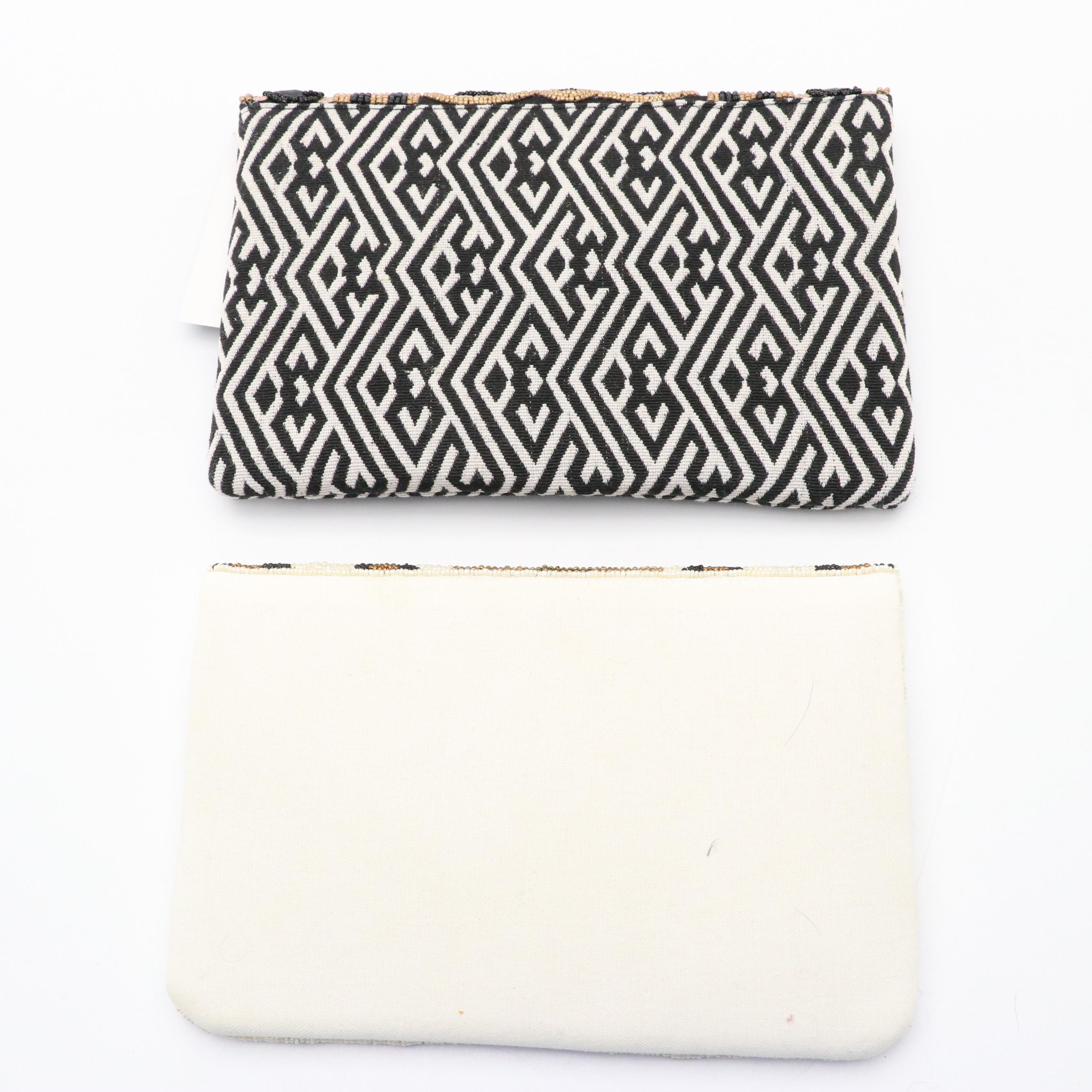 Tommy Bahama Woven Raffia/Suede Clutch with Other Beaded Two-Way Bags