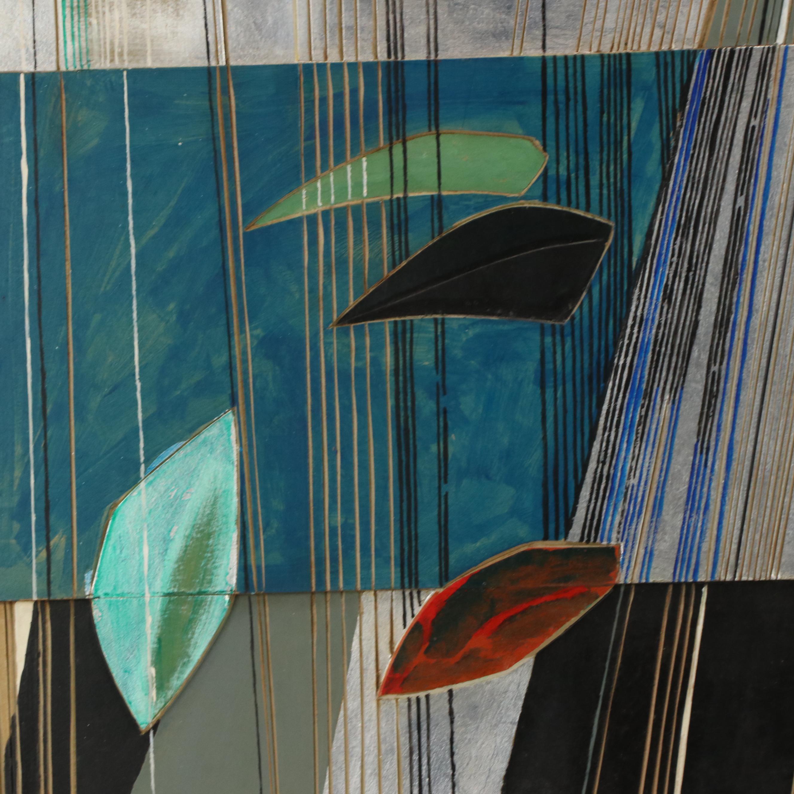 Leonard Maurer Wood Assemblage Relief "Rain," 1965