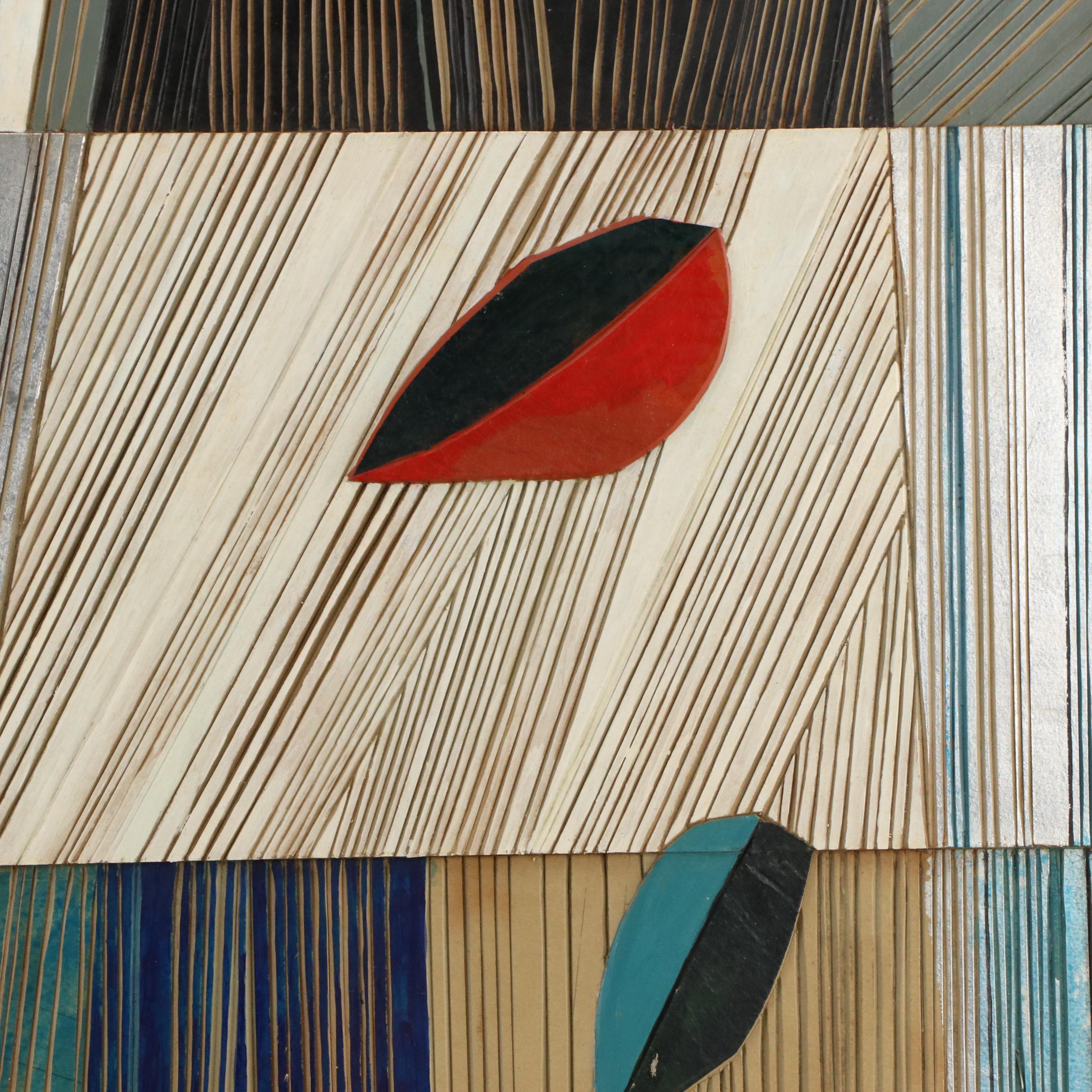 Leonard Maurer Wood Assemblage Relief "Rain," 1965