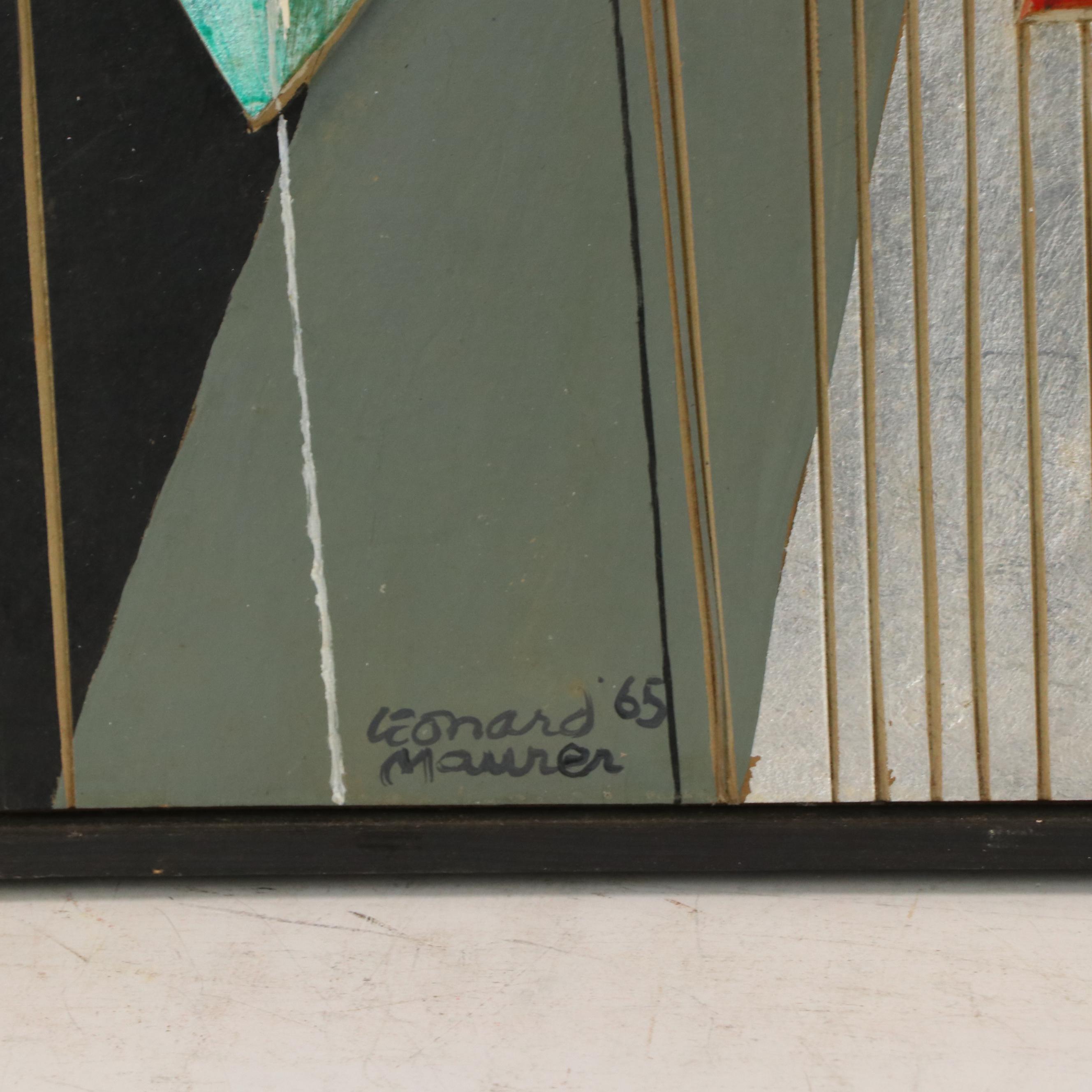 Leonard Maurer Wood Assemblage Relief "Rain," 1965