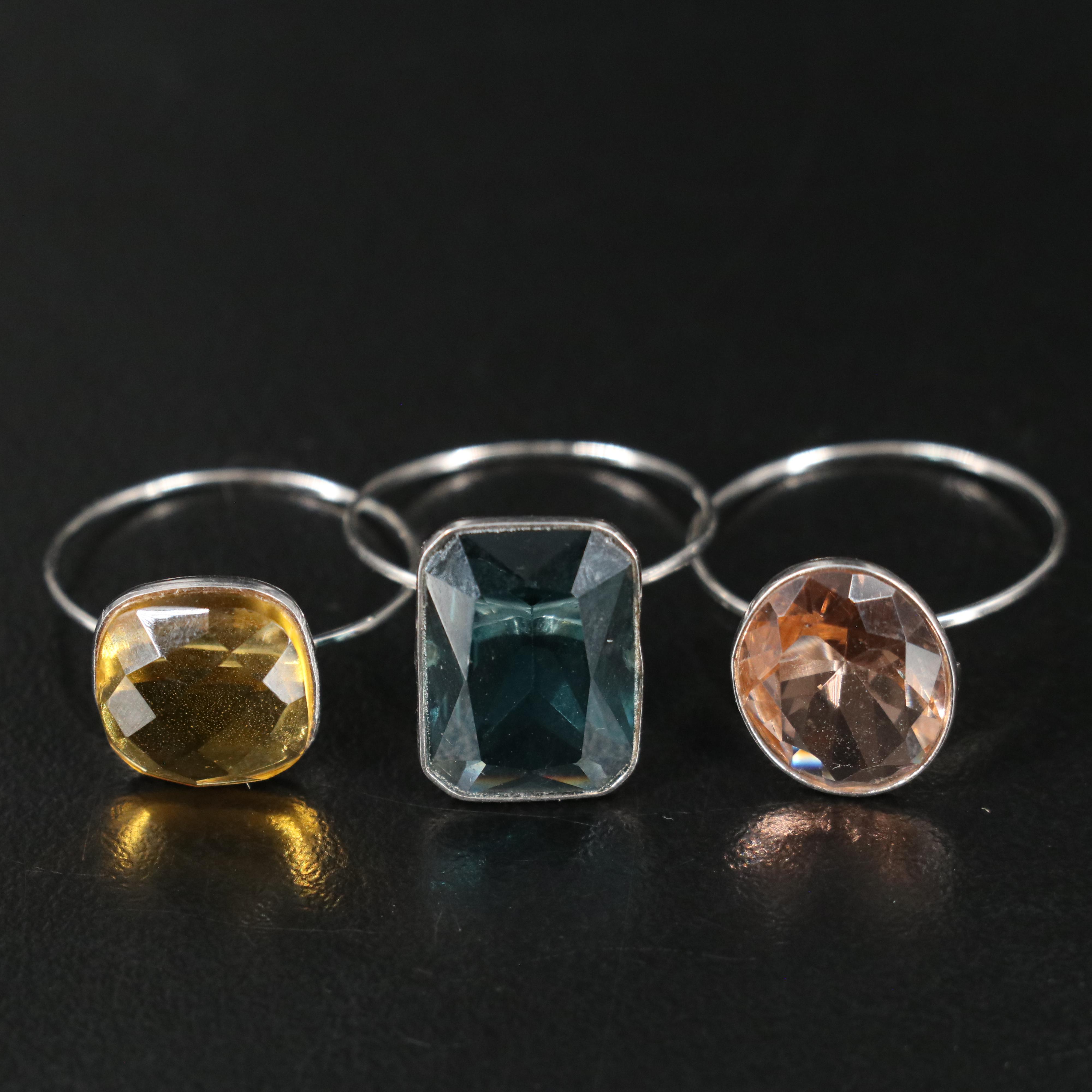 23 Silver Plated Bracelets, Rings, and Pendants