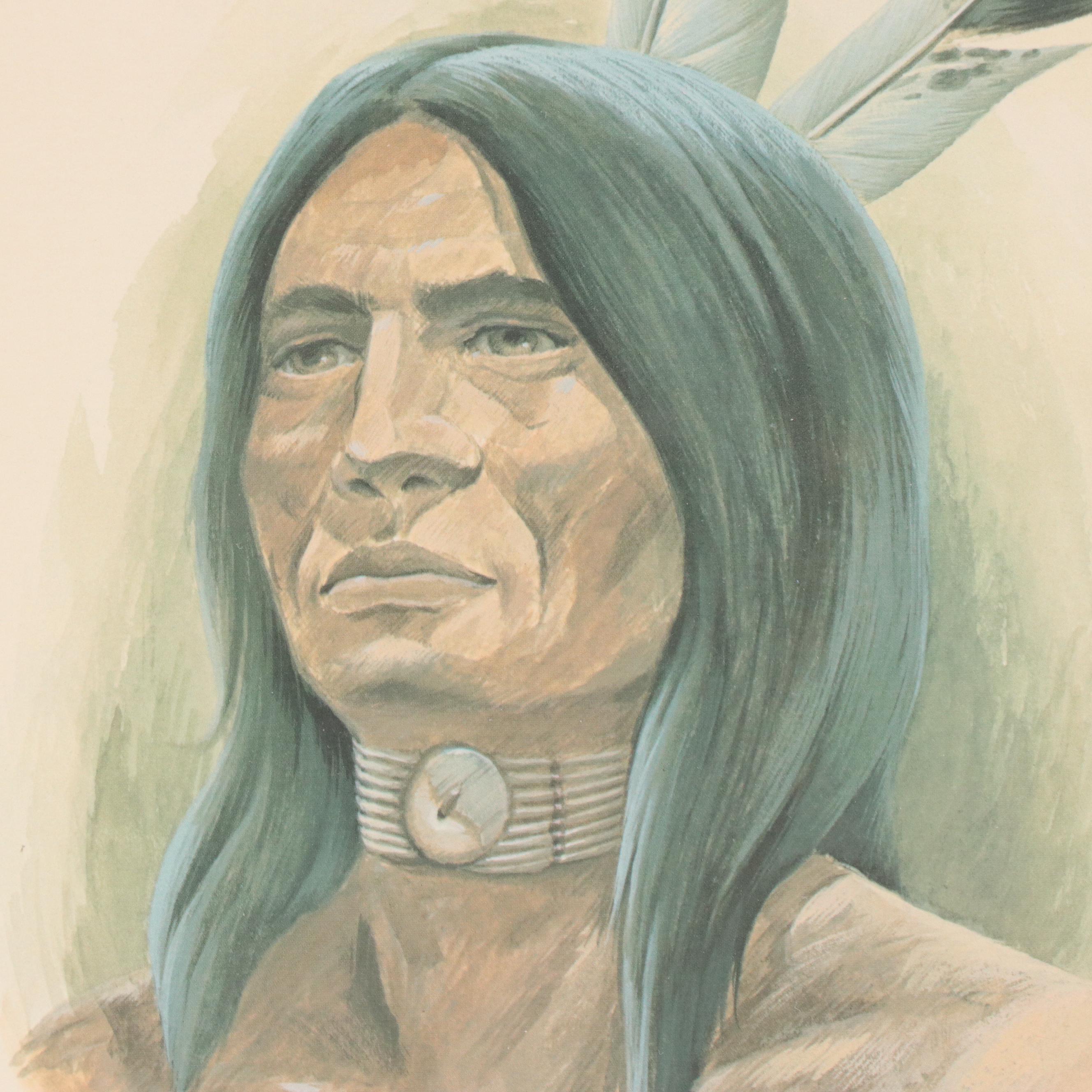 John A. Ruthven Offset Lithograph "Miami Indian II"
