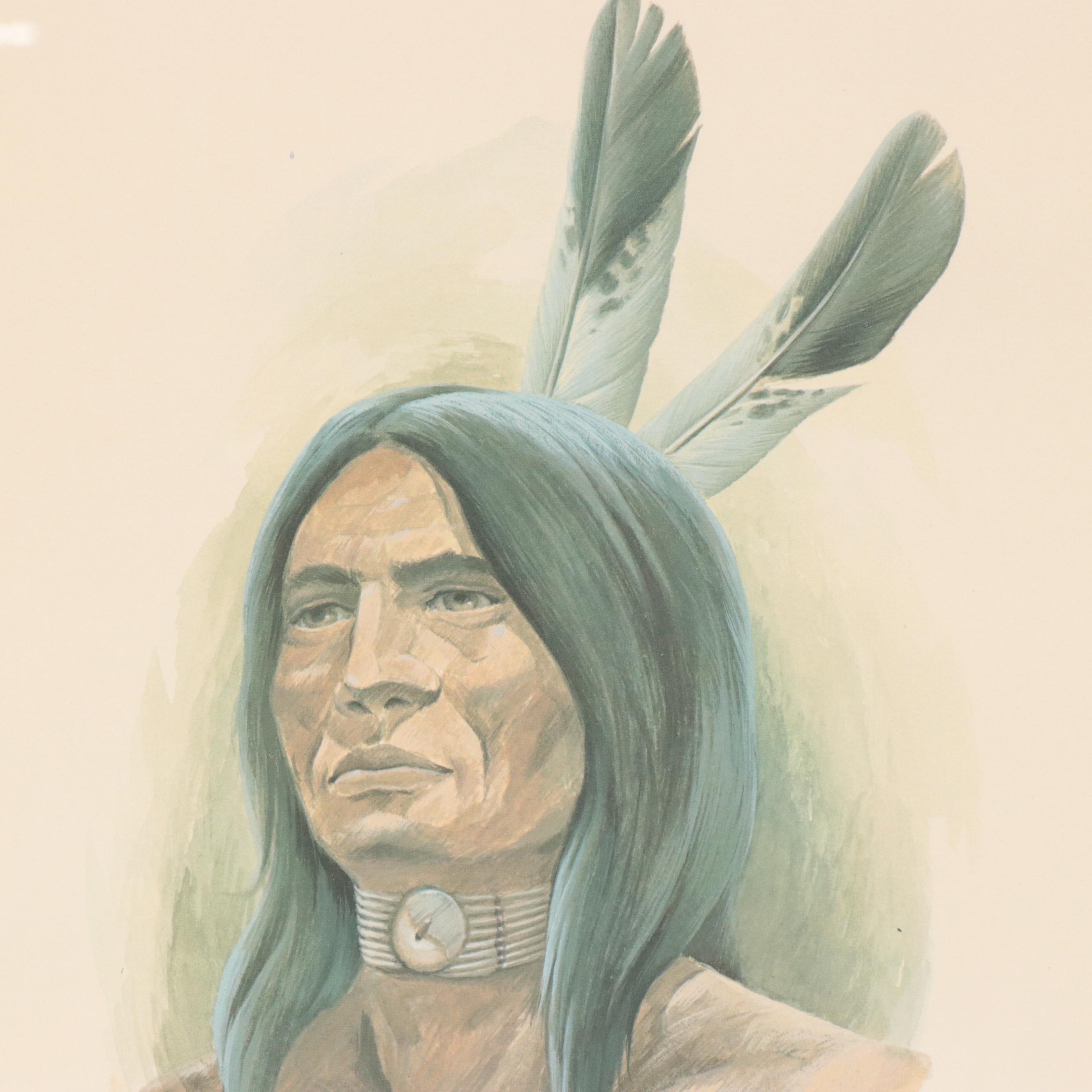 John A. Ruthven Offset Lithograph "Miami Indian II"