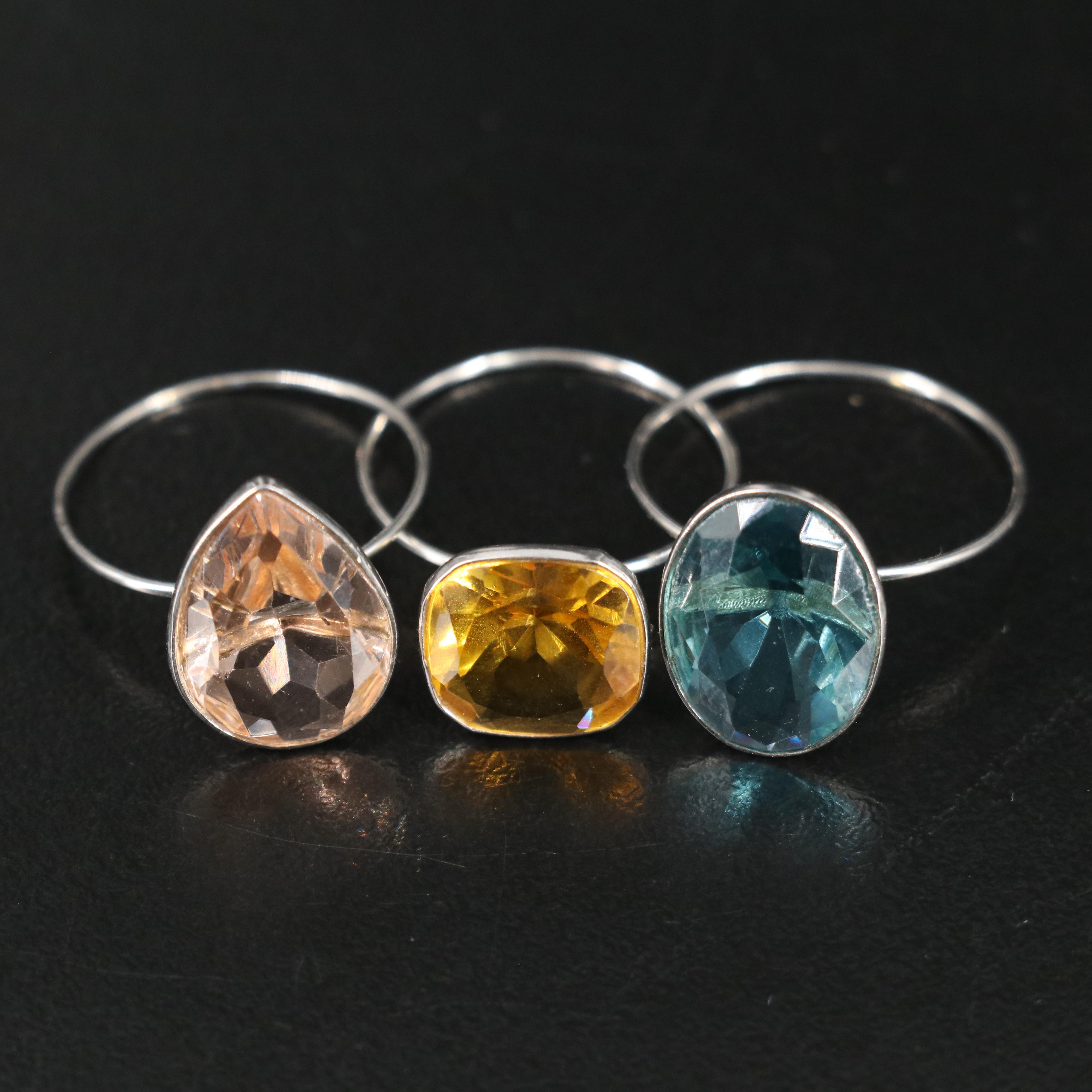 23 Silver Plated Bracelets, Rings, and Pendants