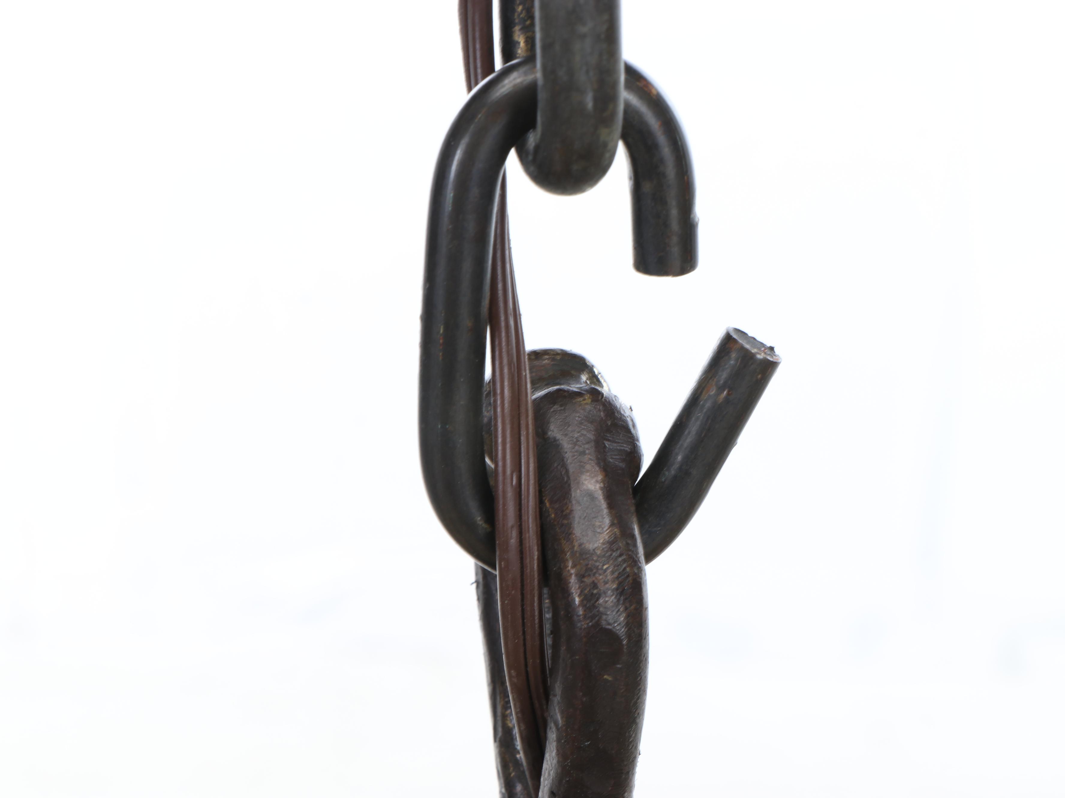 Gothic Style Slag Glass Pendant Light with Additional Hanging Globes