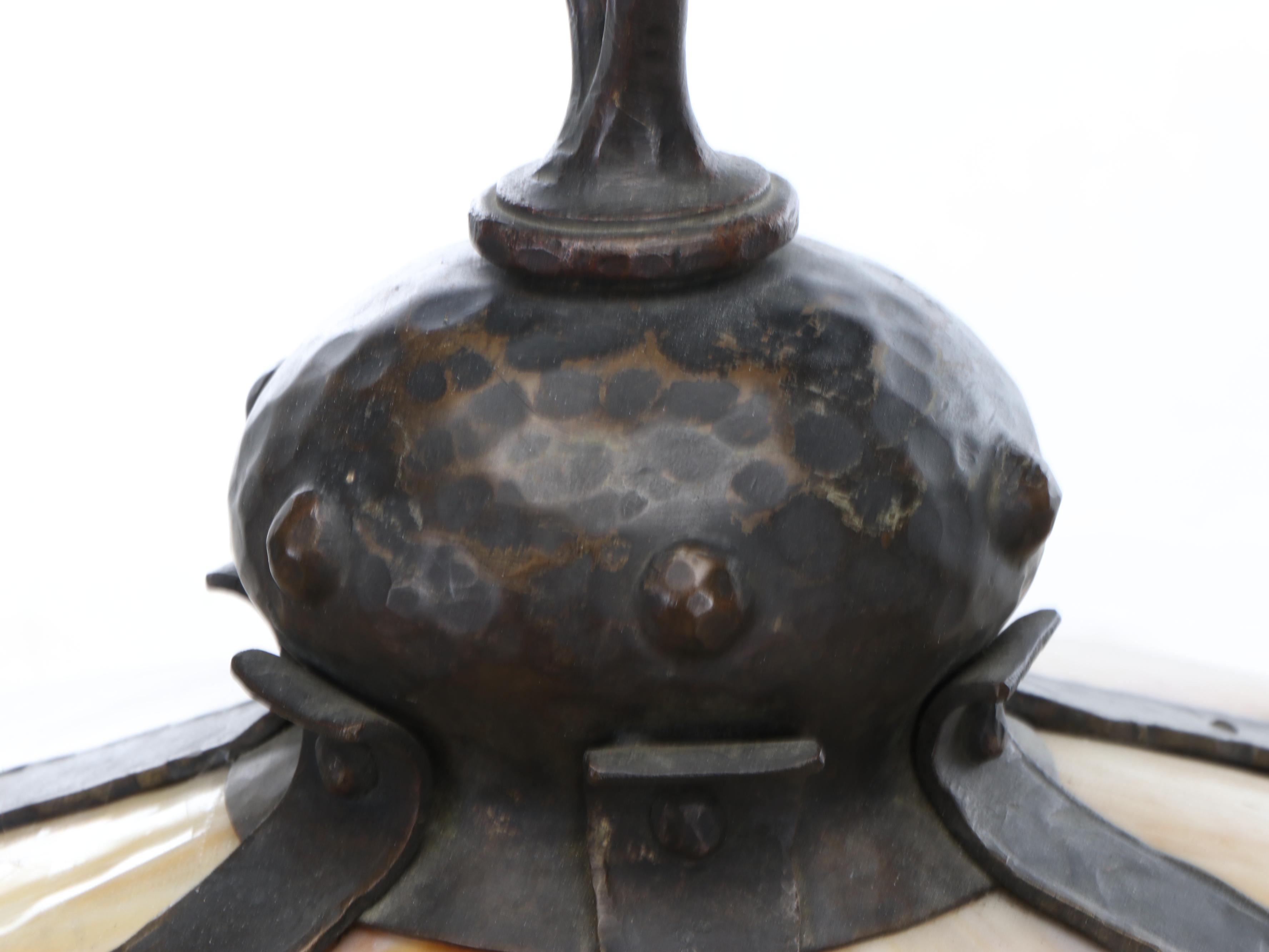 Gothic Style Slag Glass Pendant Light with Additional Hanging Globes