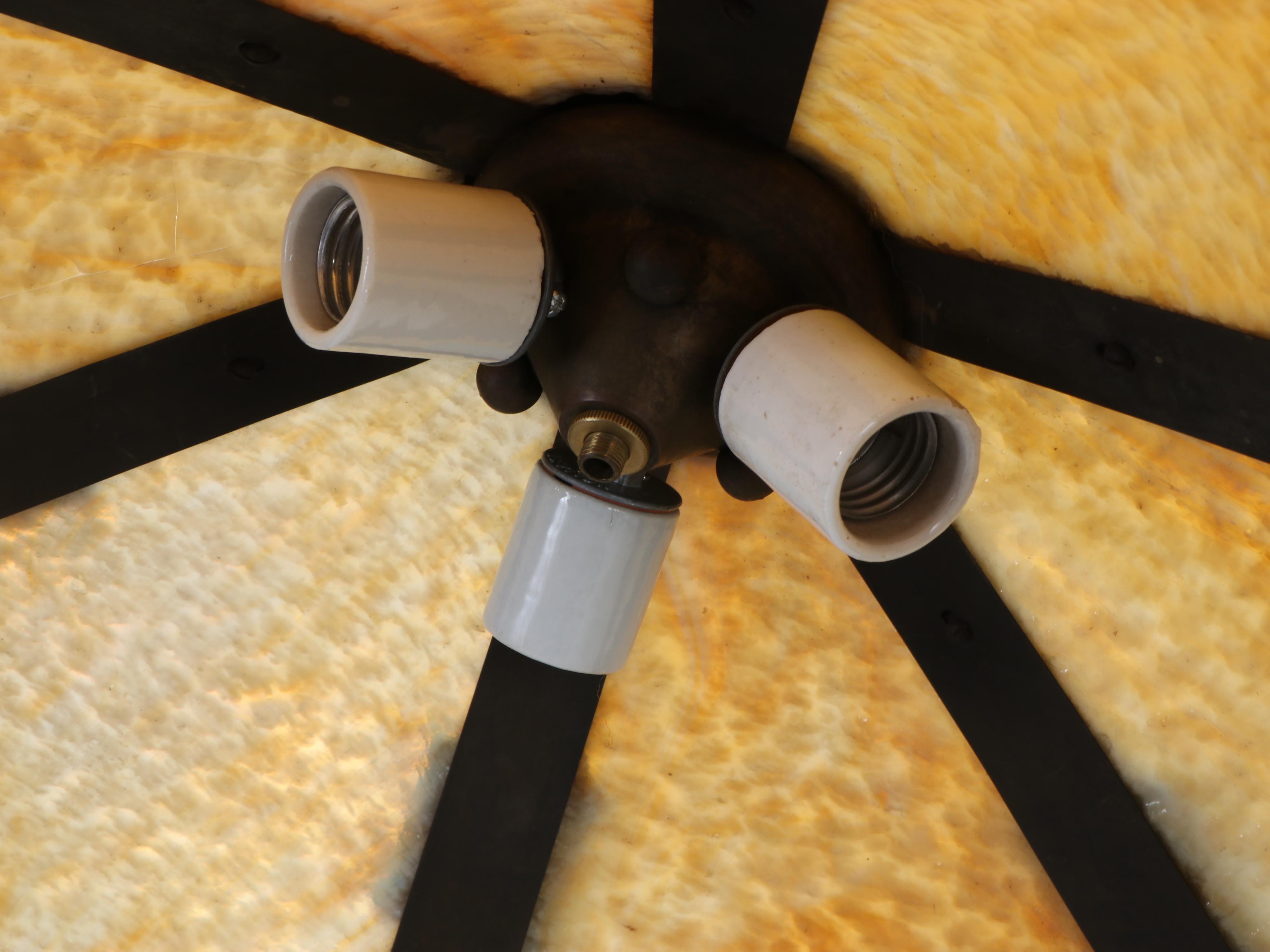 Gothic Style Slag Glass Pendant Light with Additional Hanging Globes