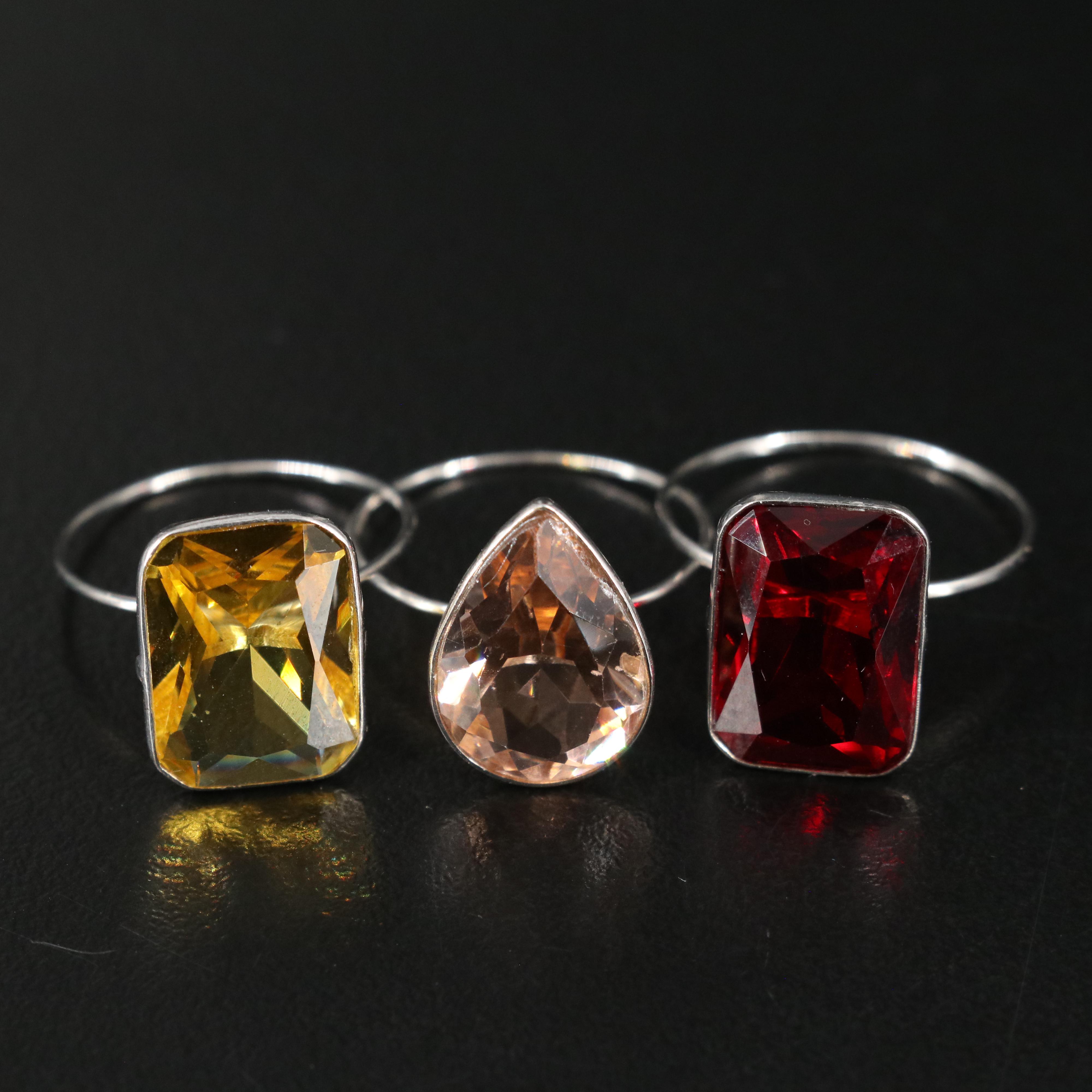 23 Silver Plated Bracelets, Rings, and Pendants