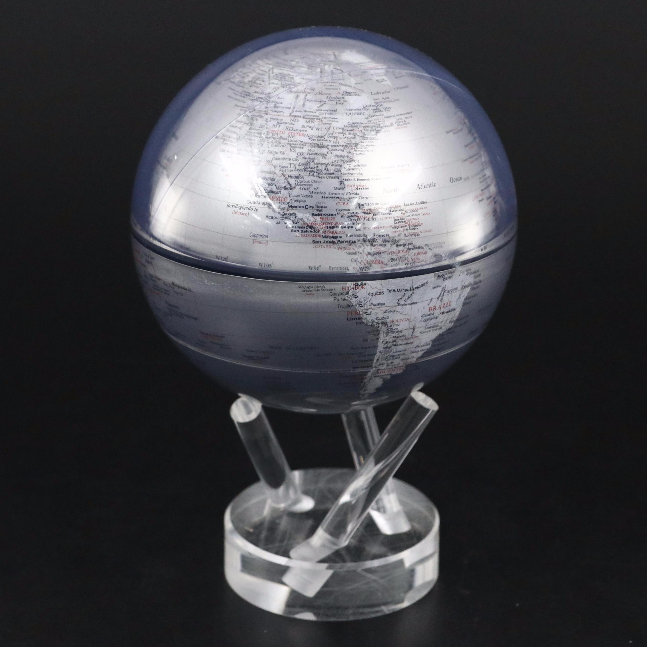 Contemporary Miniature Globe and Acrylic Display Stand