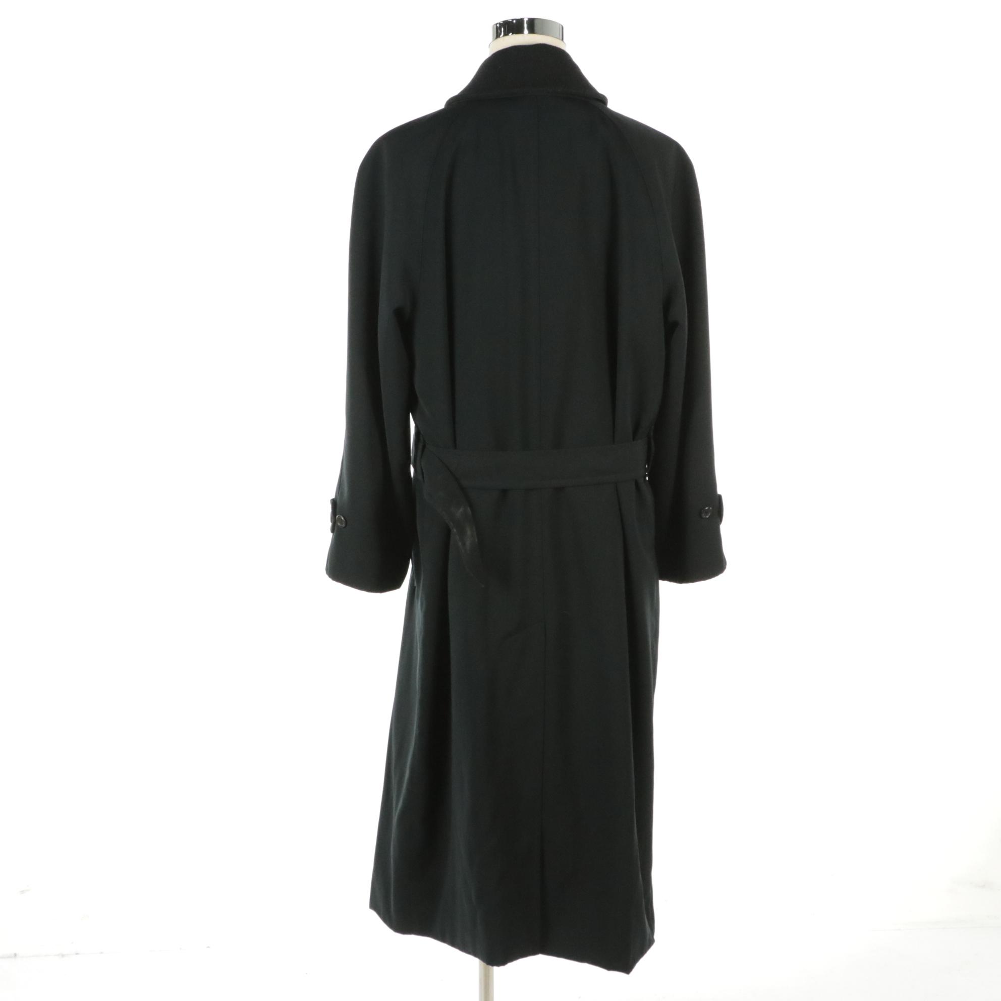 Men's Burberry Black Wool/Camel Hair Lawrence Overcoat with Detachable Lining