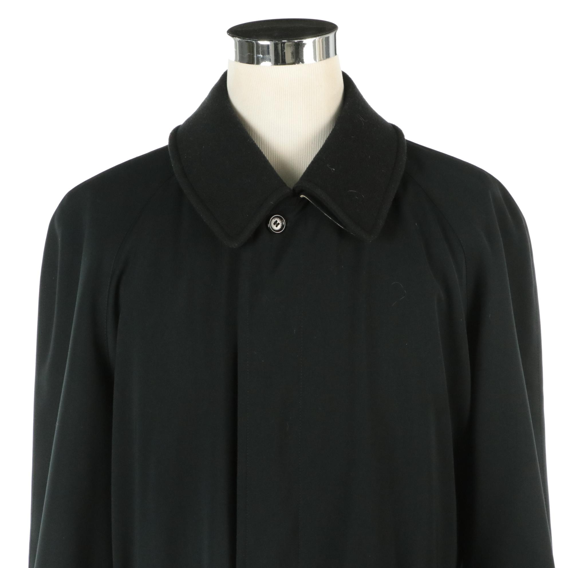 Men's Burberry Black Wool/Camel Hair Lawrence Overcoat with Detachable Lining