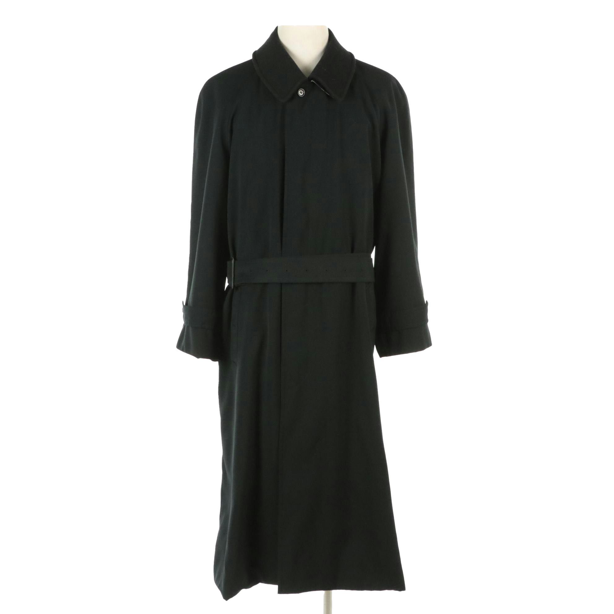 Men's Burberry Black Wool/Camel Hair Lawrence Overcoat with Detachable Lining