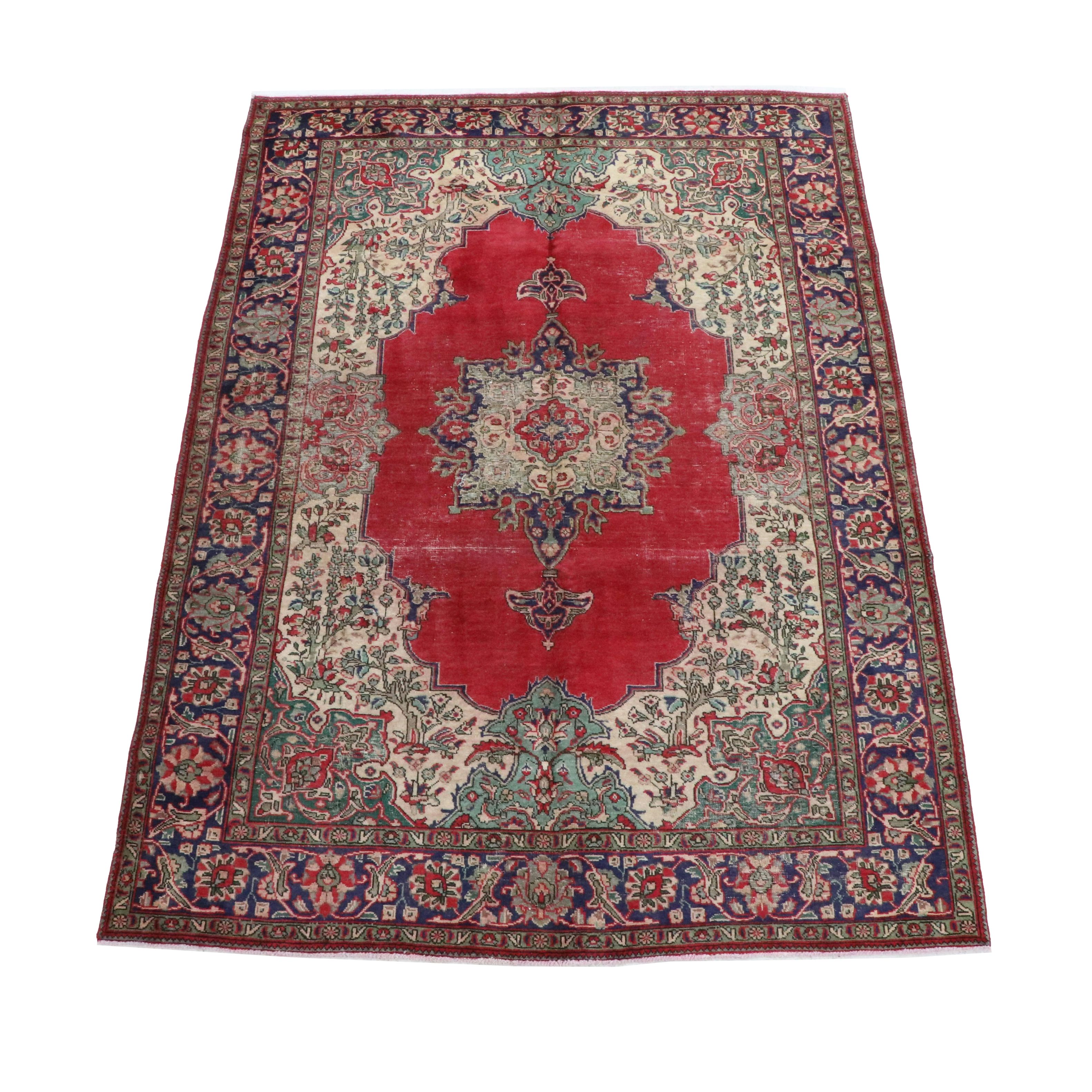 6'9 x 9'9 Hand-Knotted Persian Tabriz Area Rug