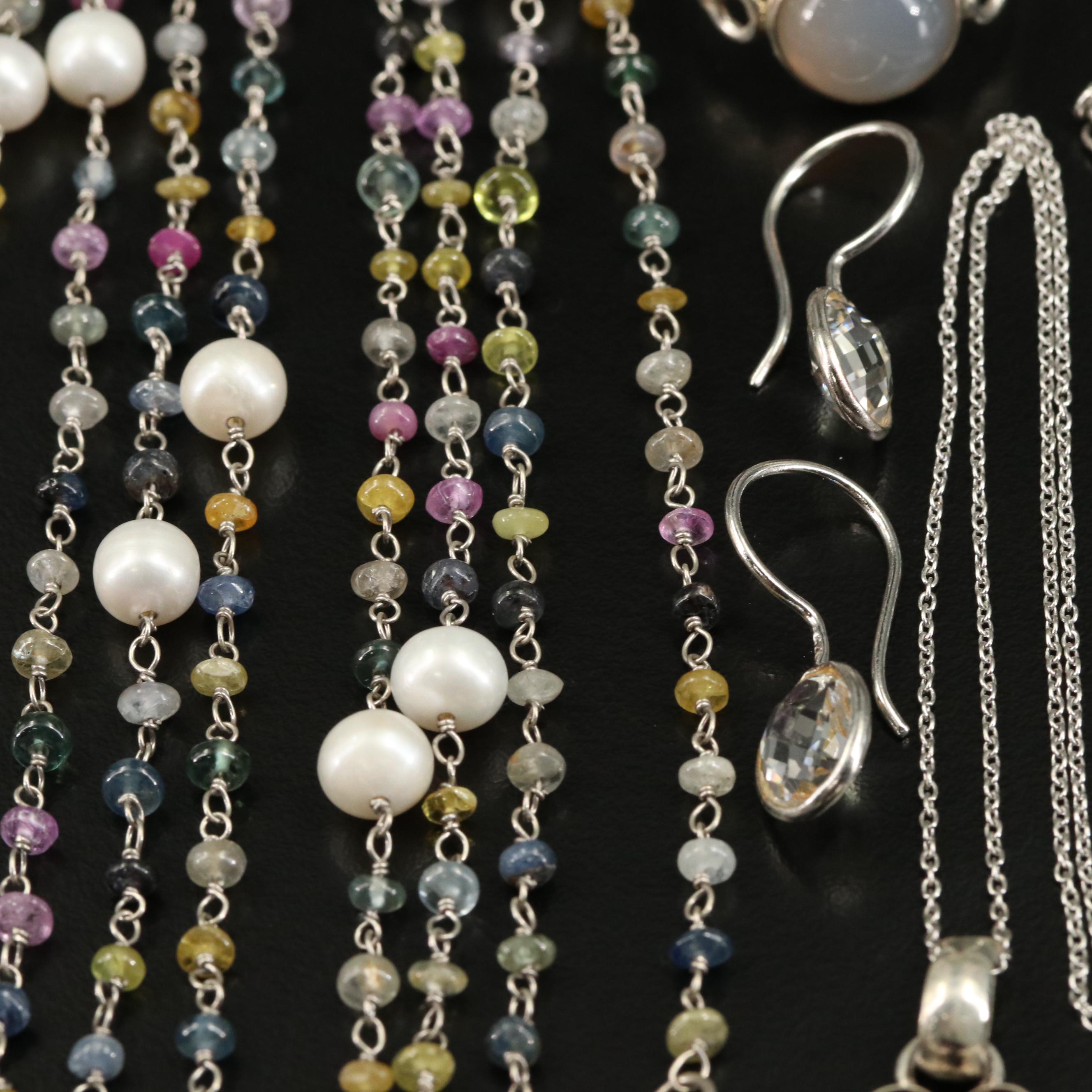 14 Assorted Sterling Silver Rings, Necklaces, Earrings, and Pendants