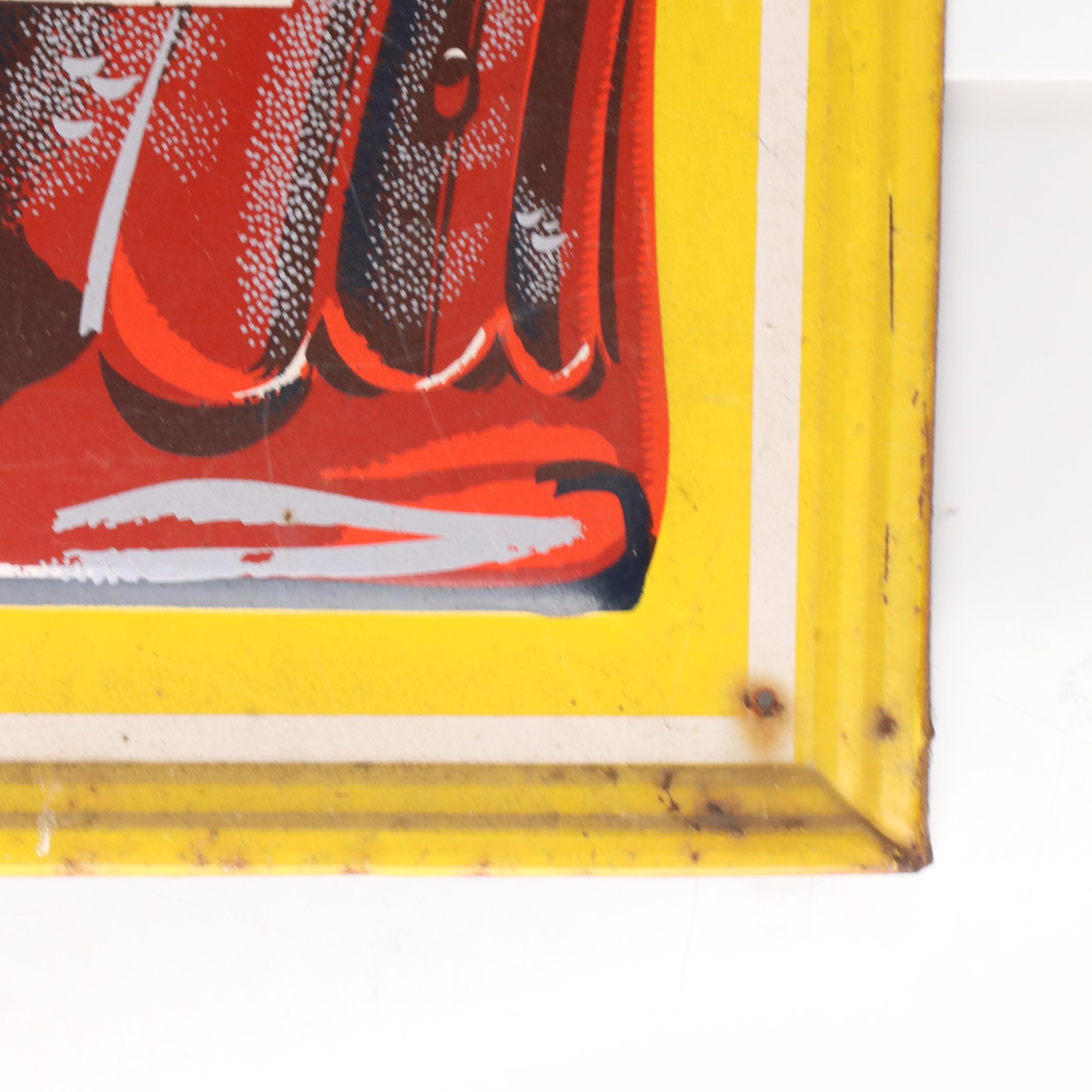 Pepsi-Cola Pressed Metal and Enamel Advertising Sign "Pepsi, Please," circa 1960