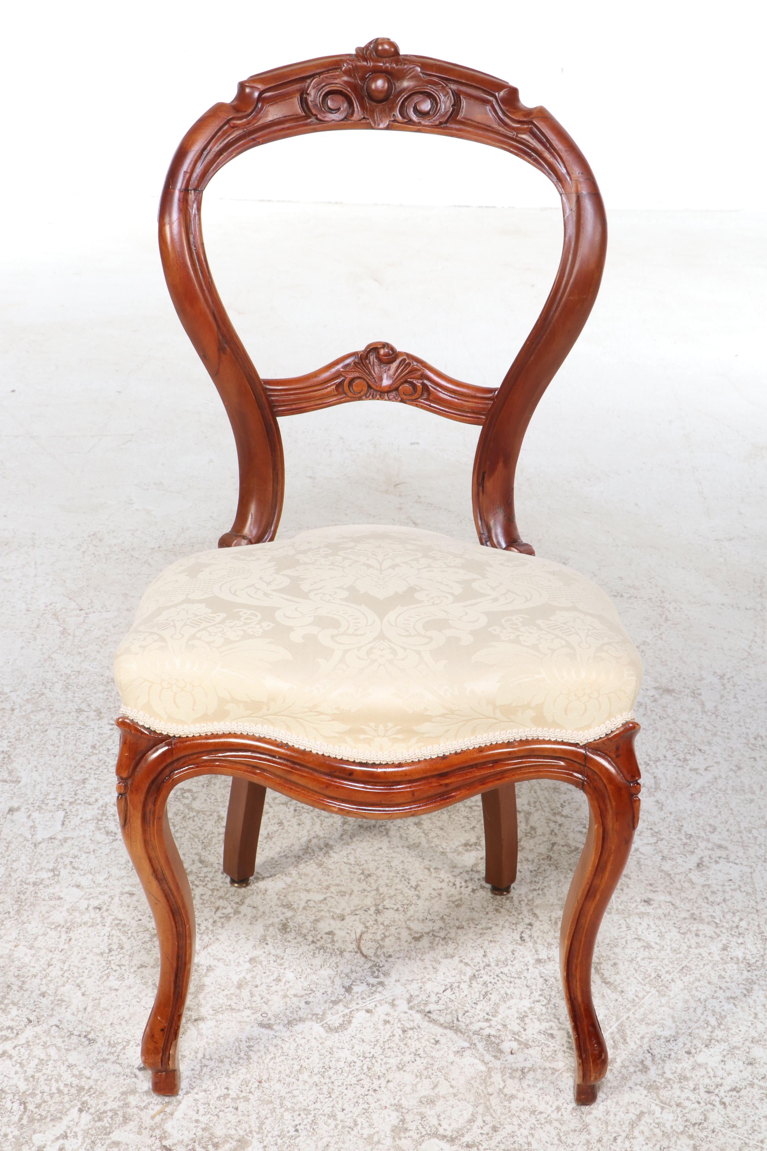 Victorian Renaissance Revival Carved Walnut Side Chair, Circa 1870
