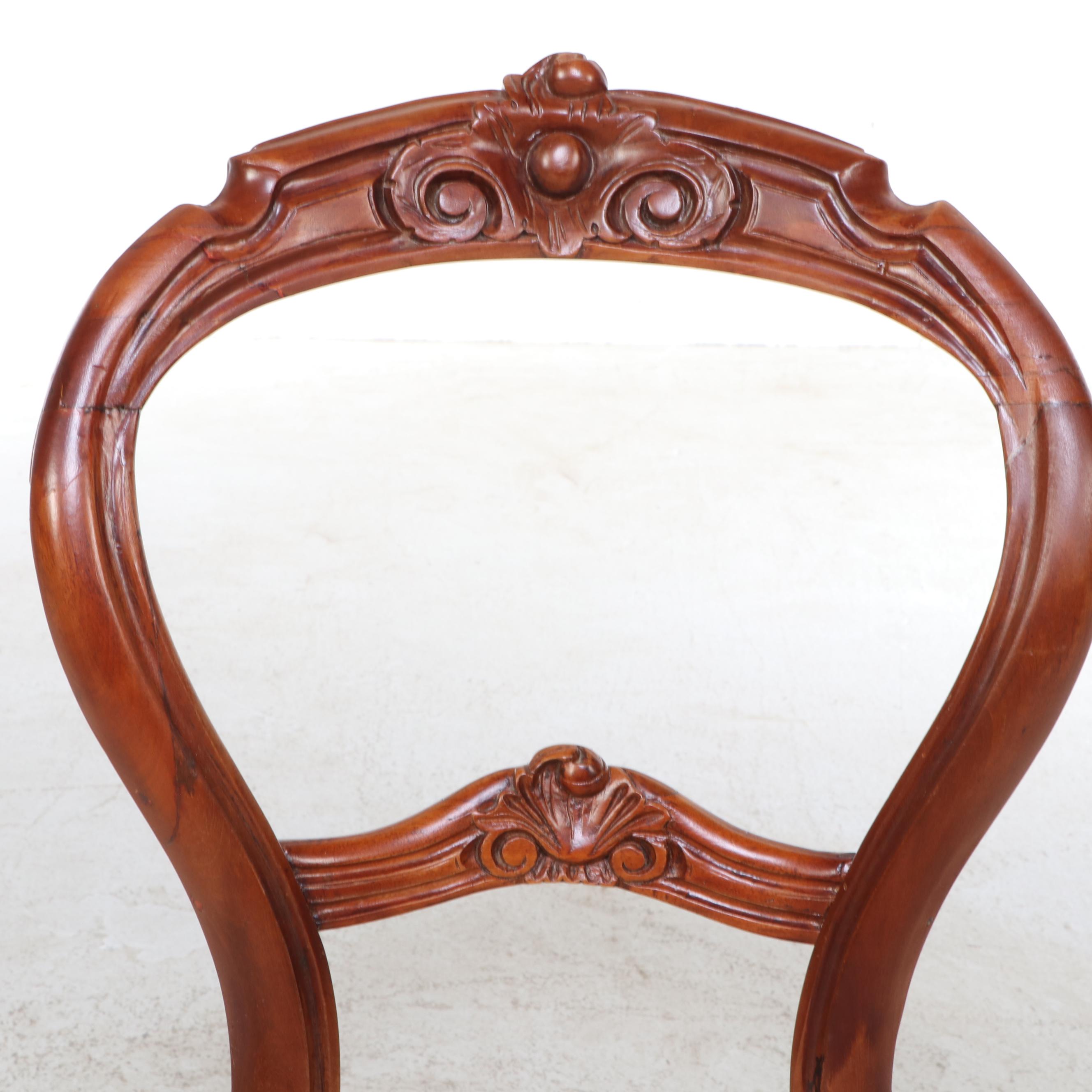 Victorian Renaissance Revival Carved Walnut Side Chair, Circa 1870
