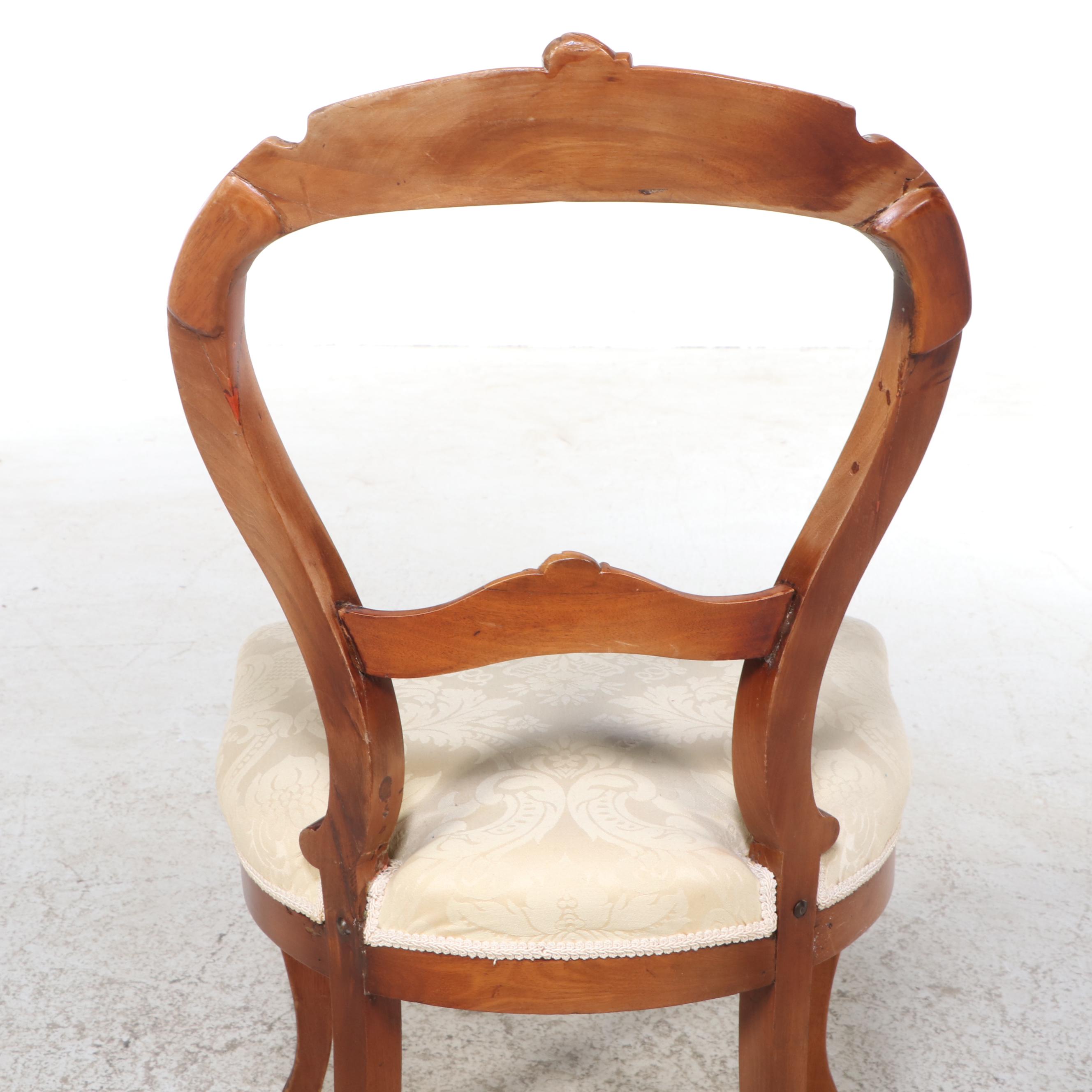 Victorian Renaissance Revival Carved Walnut Side Chair, Circa 1870