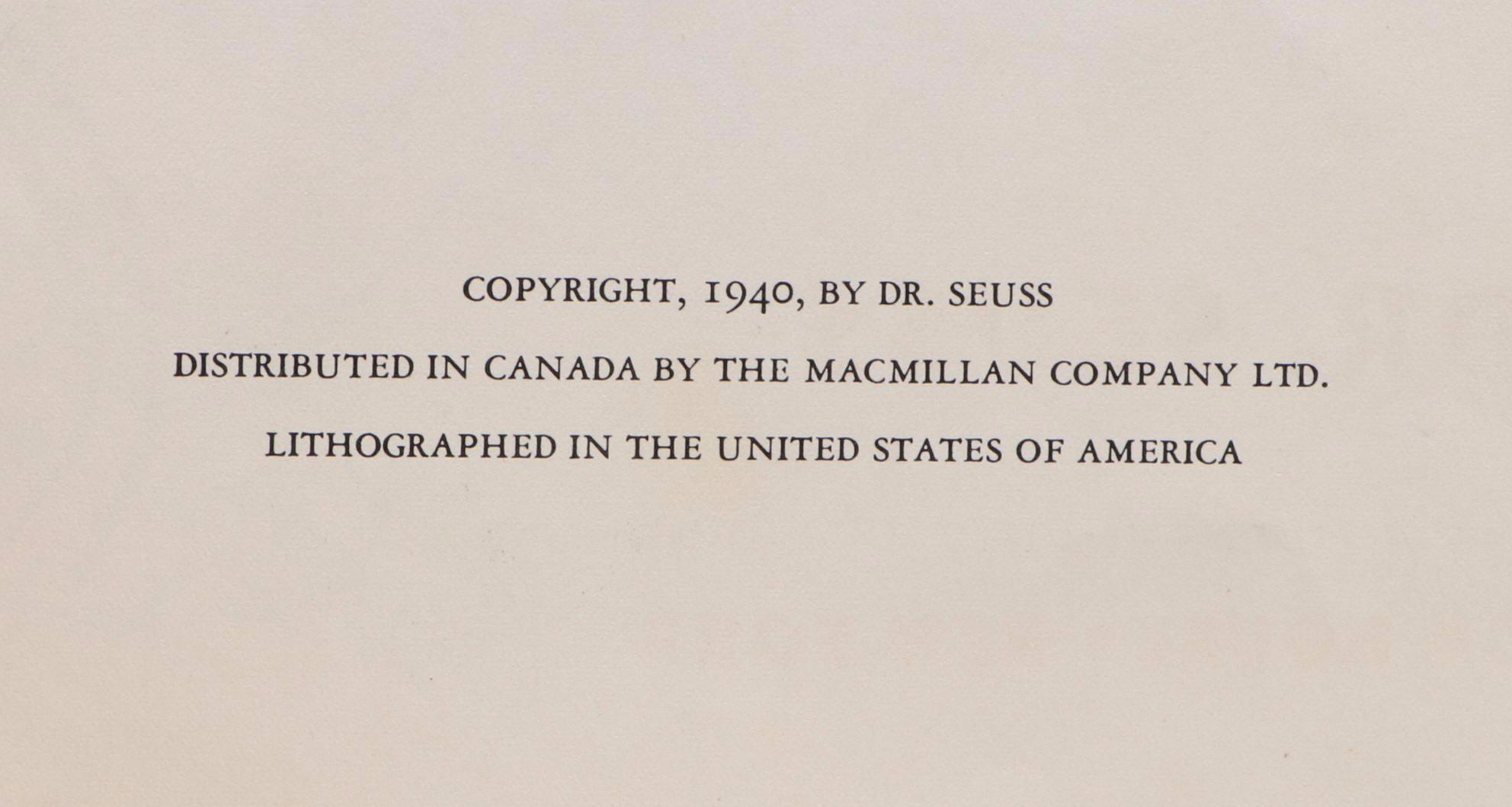 Illustrated "Horton Hatches the Egg" by Dr. Seuss, 1940