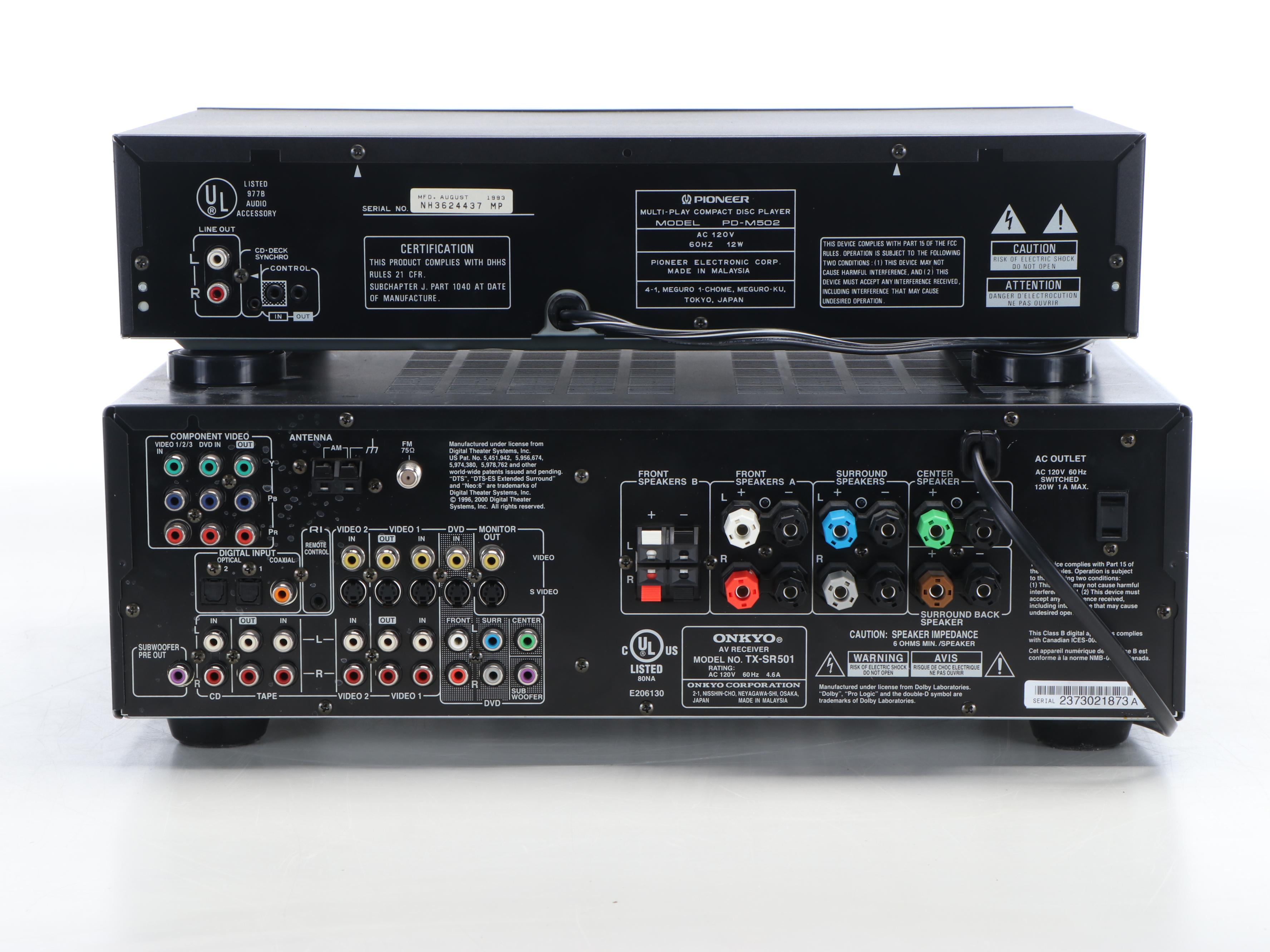 Onkyo TX-SR501 Stereo AV Receiver, Early 21st Century