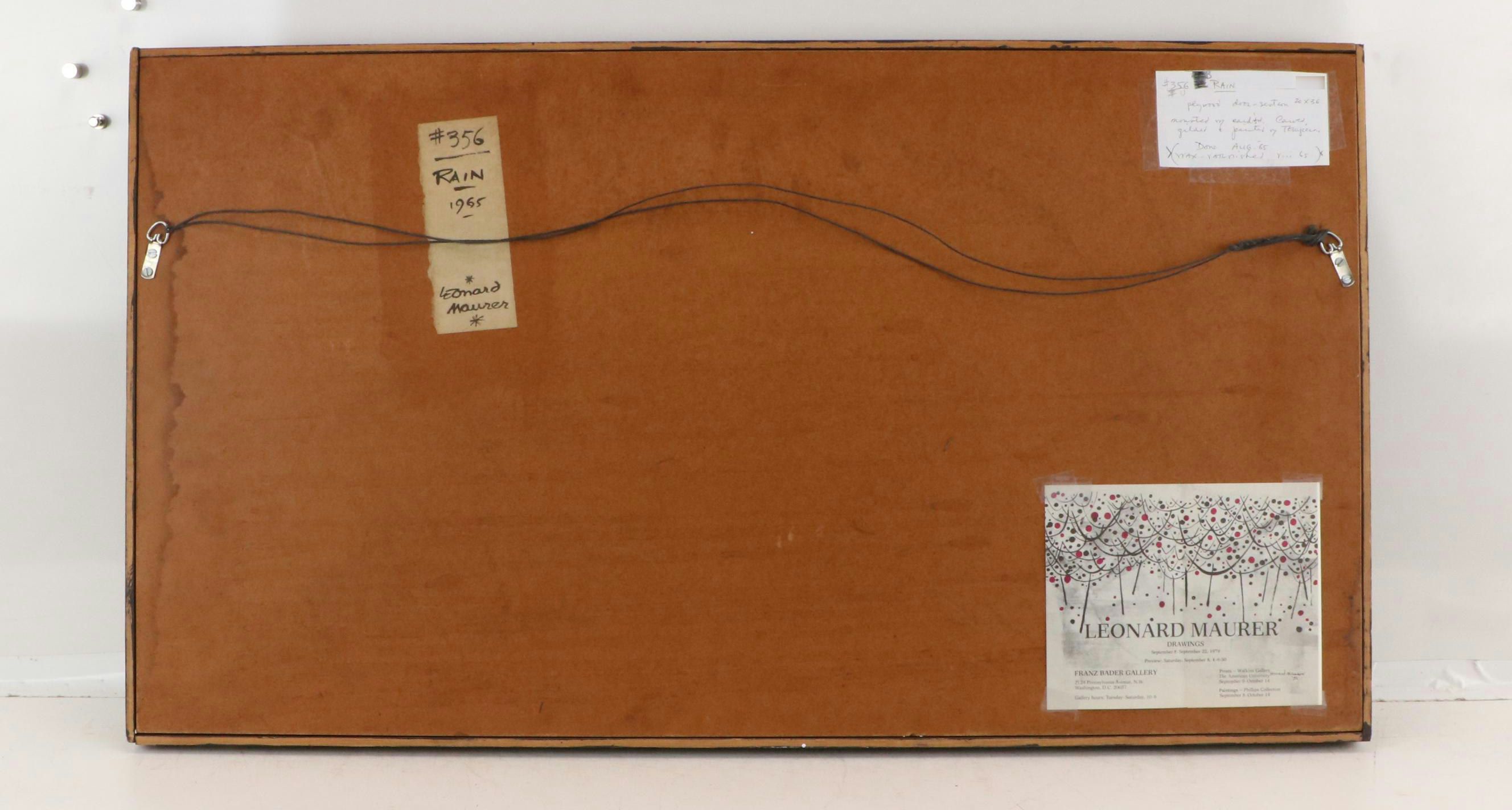 Leonard Maurer Wood Assemblage Relief "Rain," 1965