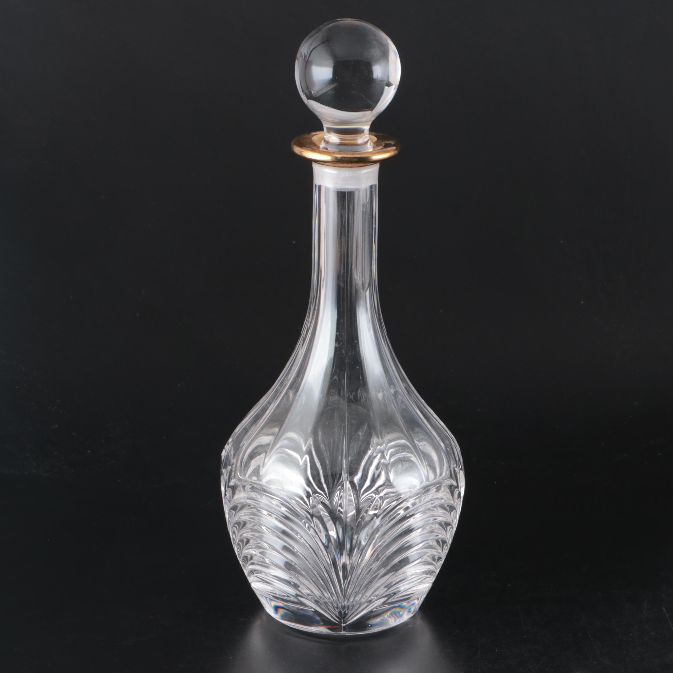 Glass Decanters with Metal Decanter Tags and Candle Snuffer