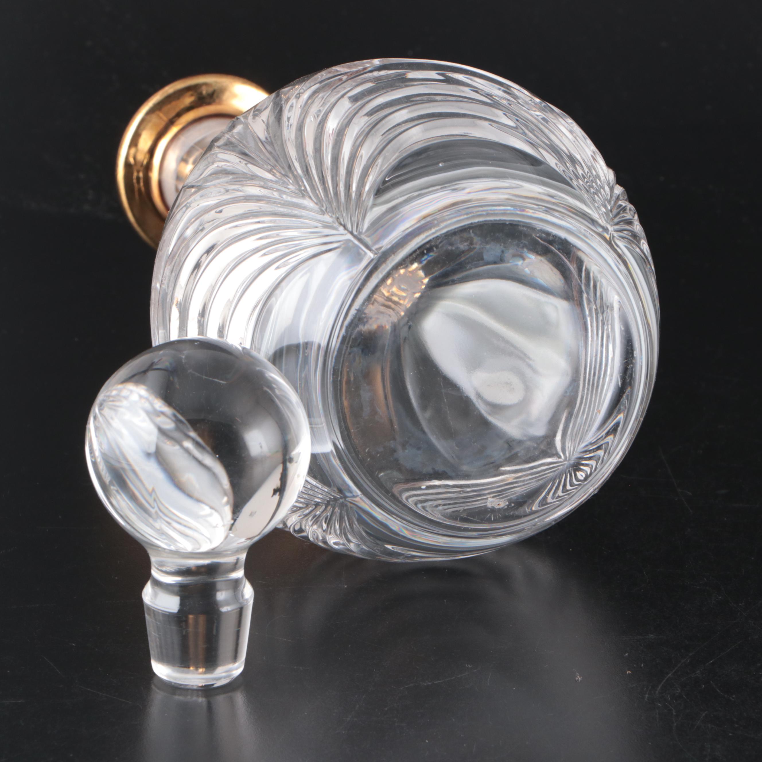 Glass Decanters with Metal Decanter Tags and Candle Snuffer