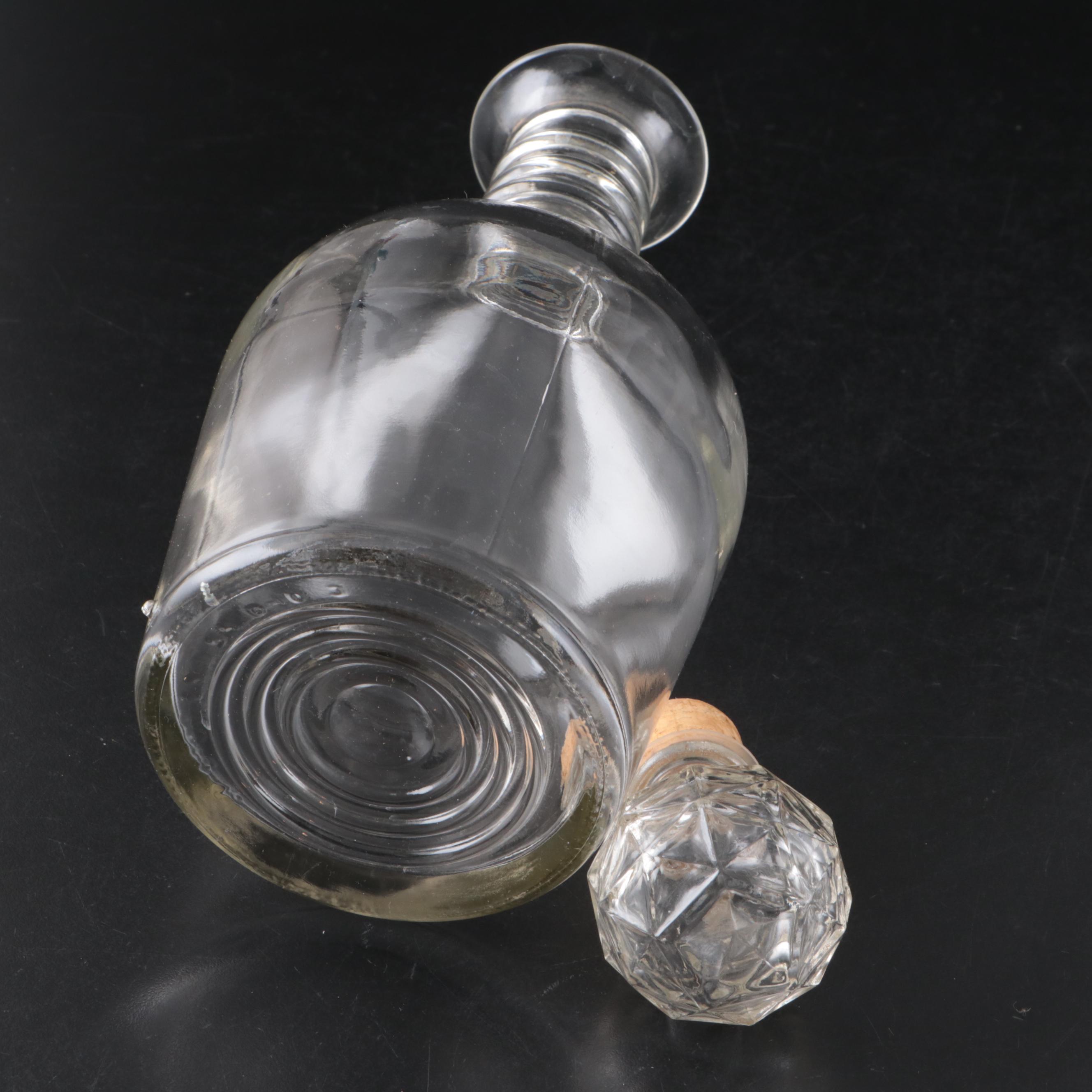 Glass Decanters with Metal Decanter Tags and Candle Snuffer