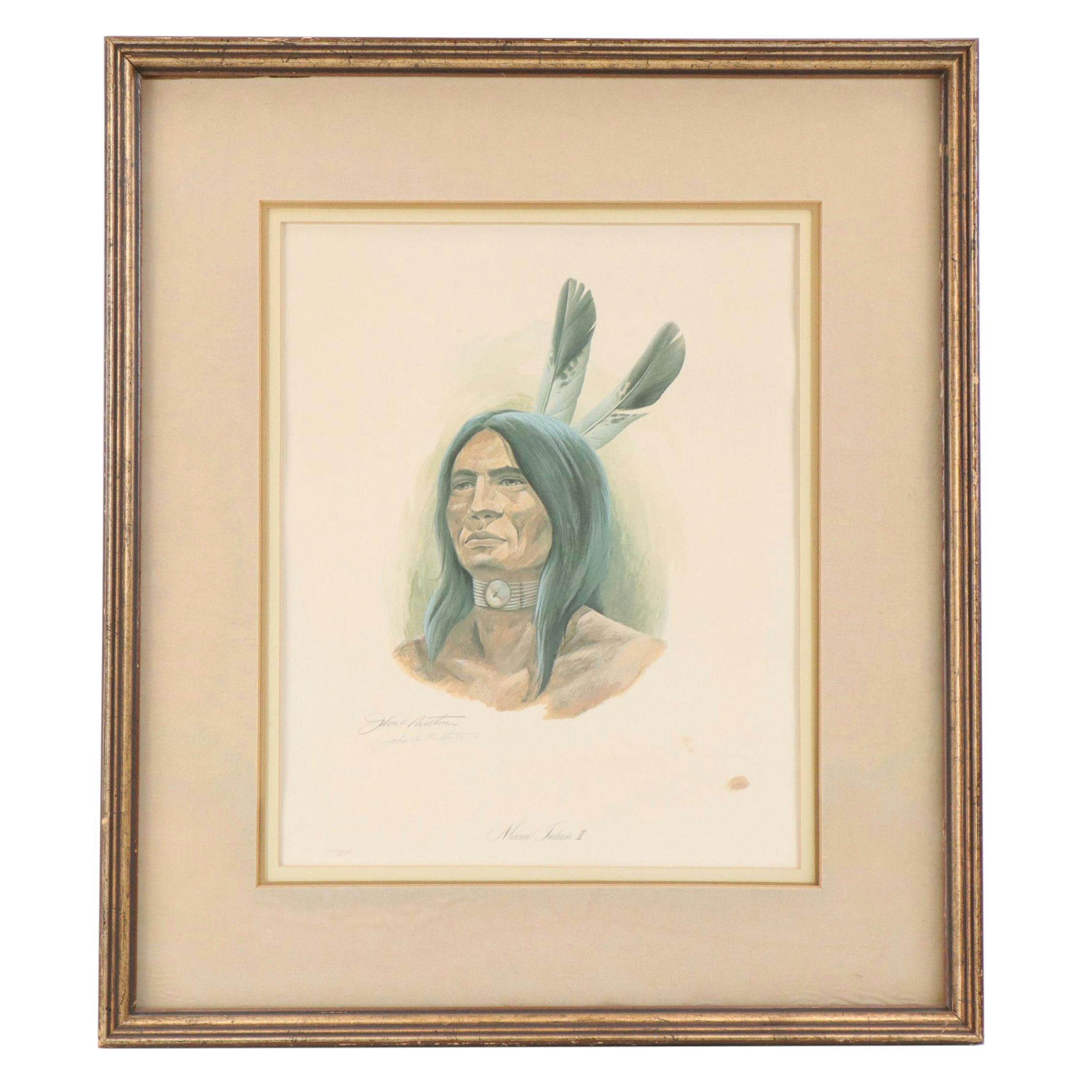 John A. Ruthven Offset Lithograph "Miami Indian II"