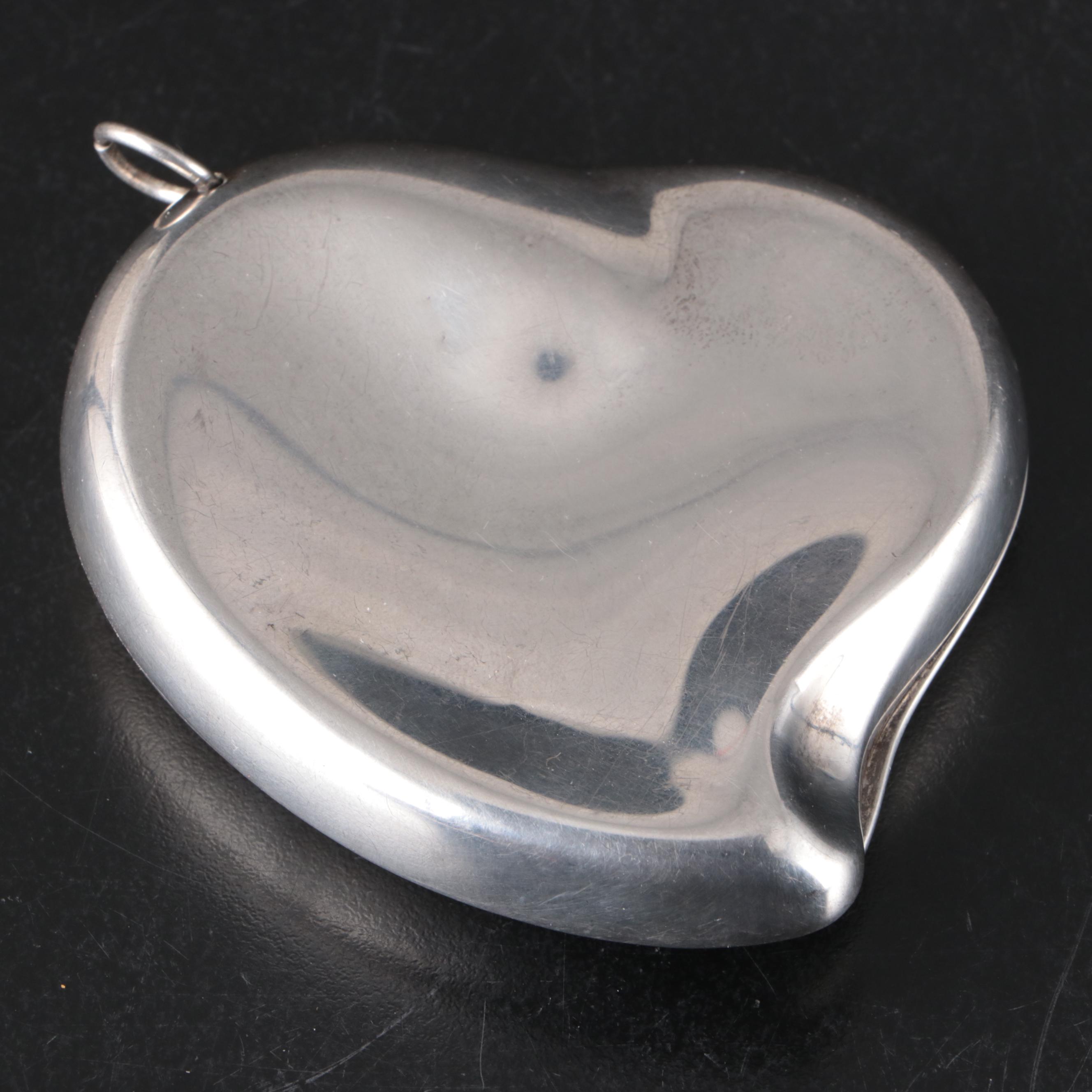 Elsa Peretti for Halston Silver Plate Heart Compact, c. 1975