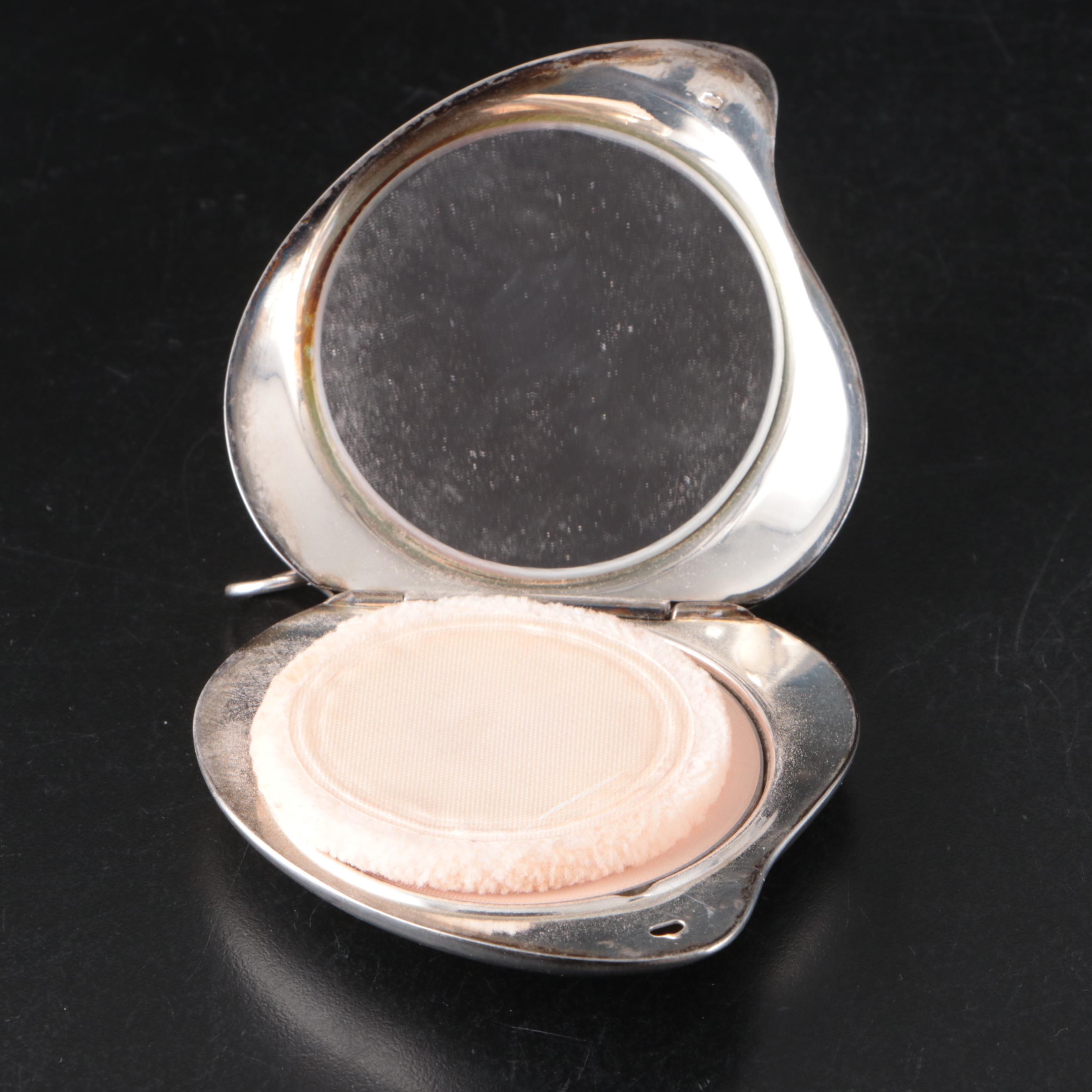 Elsa Peretti for Halston Silver Plate Heart Compact, c. 1975