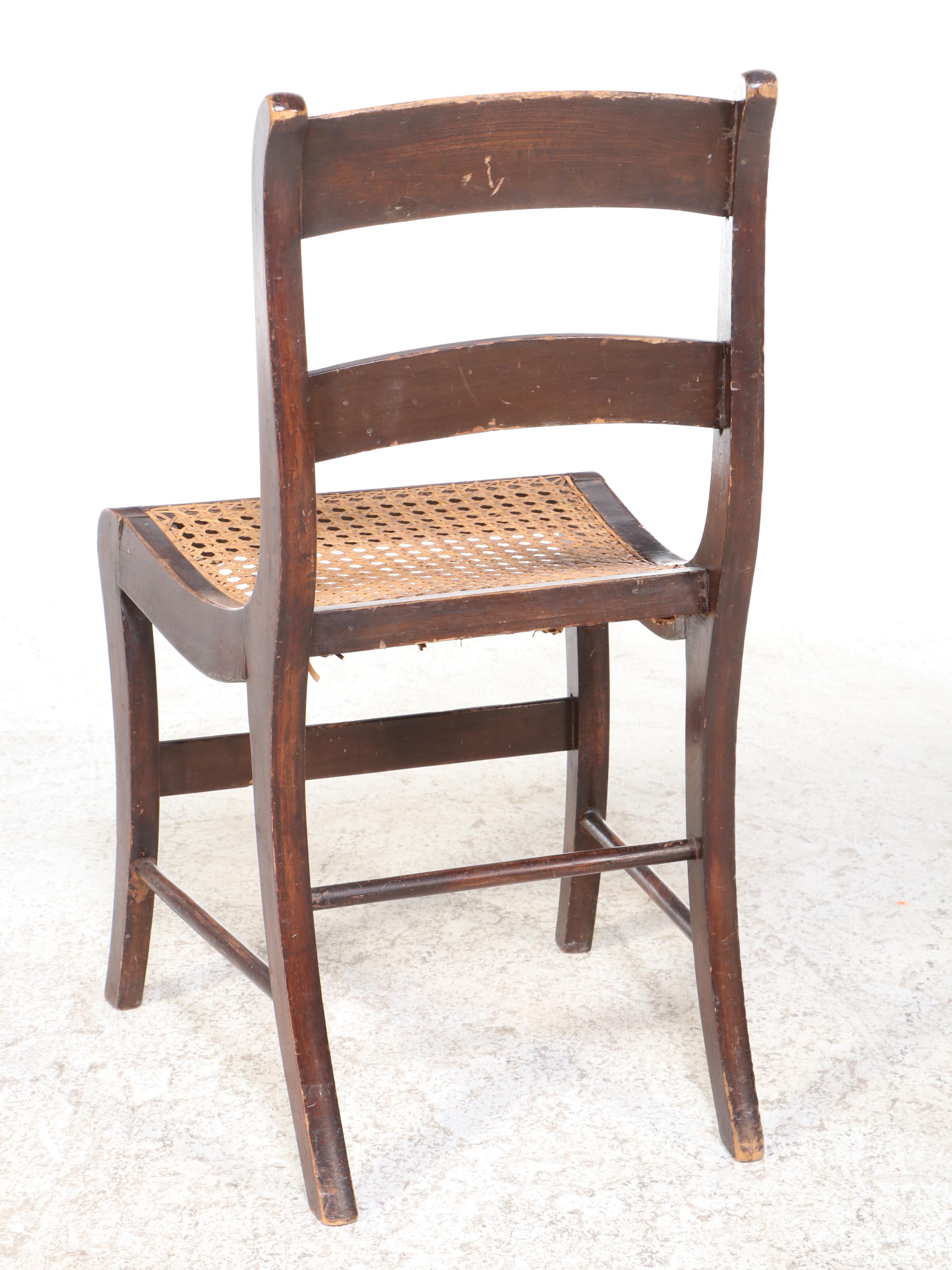 Victorian Ladderback Side Chair, Late 19th Century