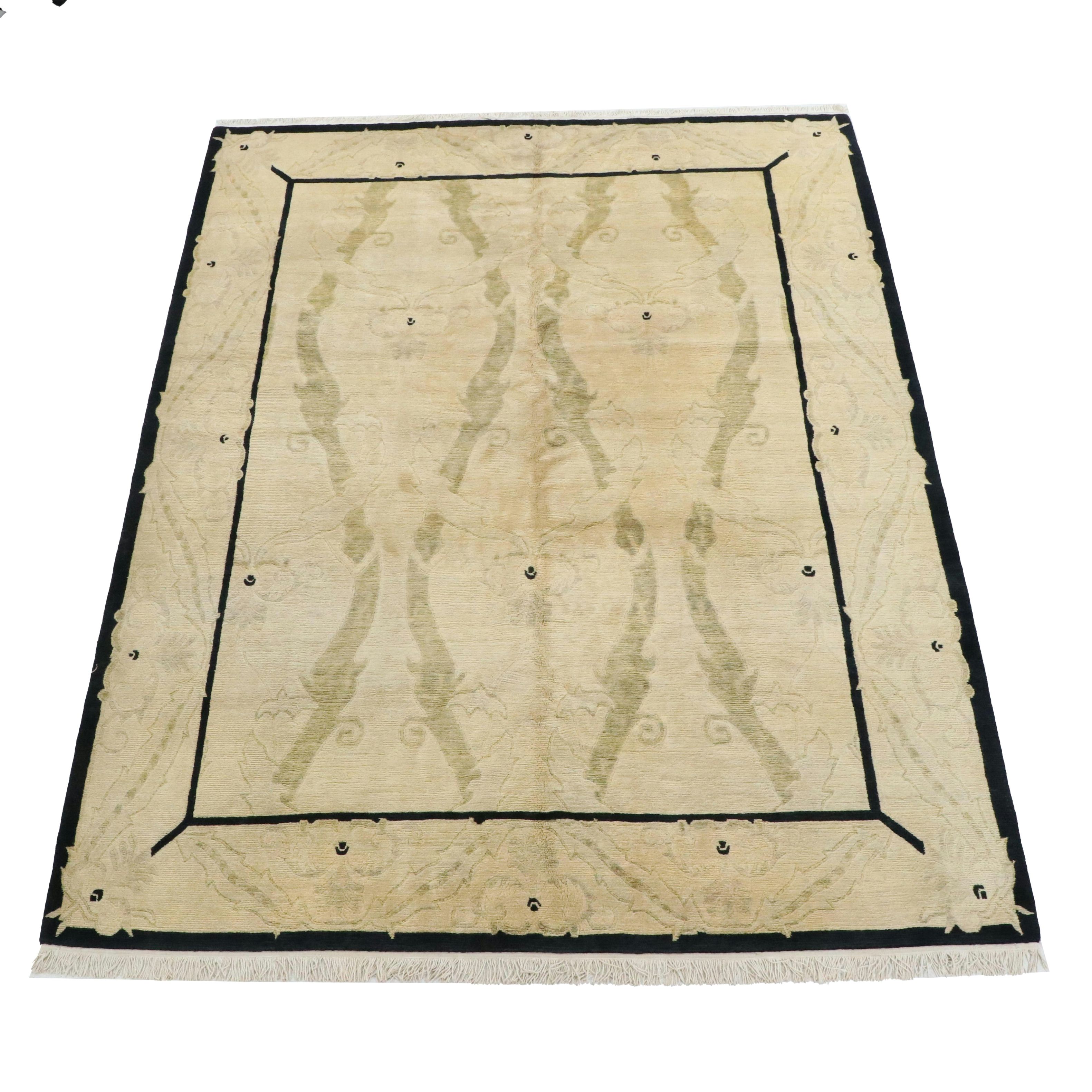 9' x 12'3 Hand-Knotted Tibetan Room-Sized Rug