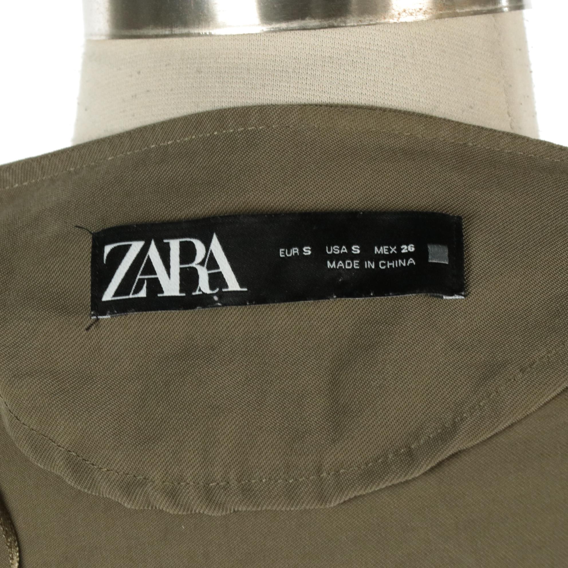 Romeo + Juliet Embroidered Camo Jacket & Zara Olive Lightweight Peplum Jacket