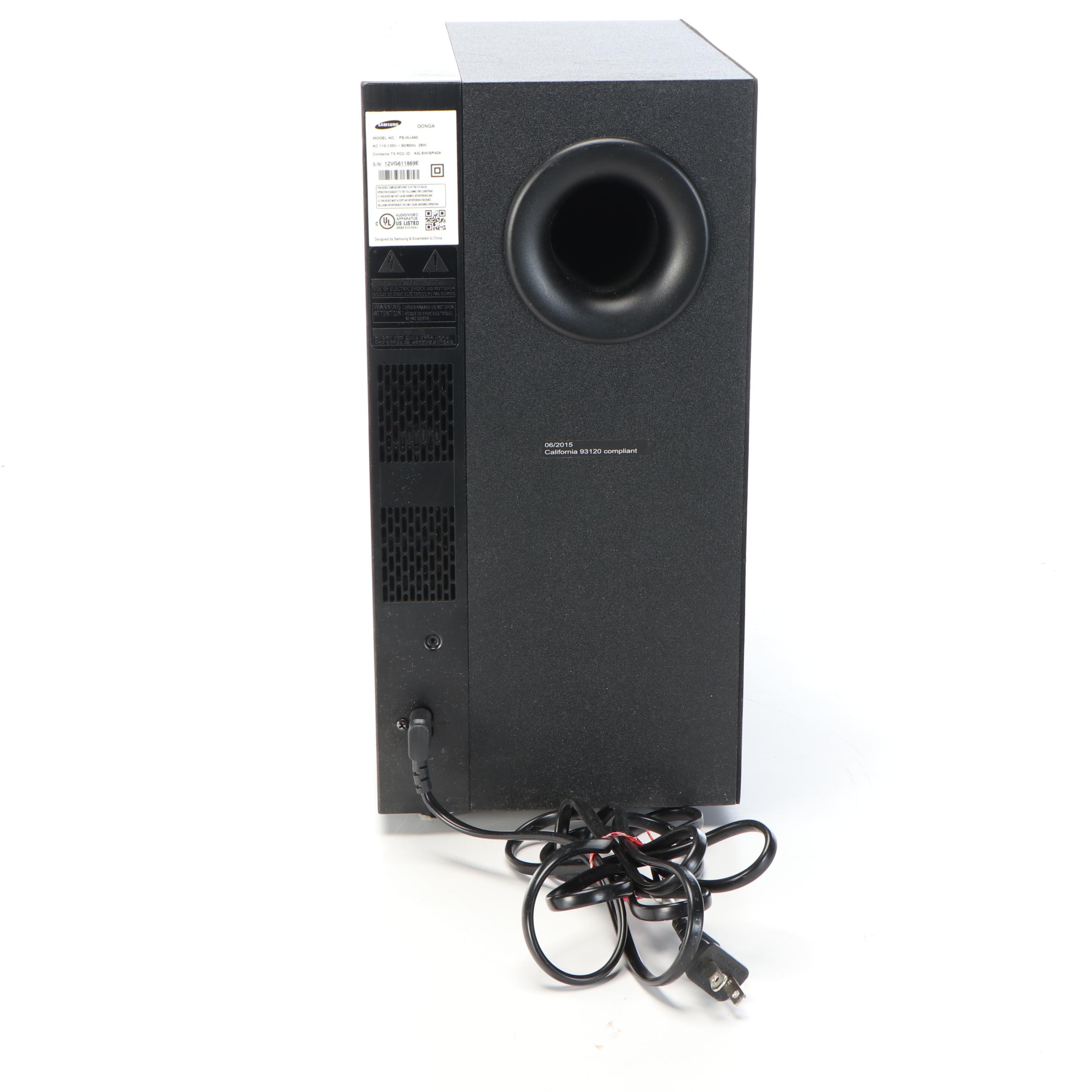 Samsung Subwoofer with Paradigm Bookshelf Speakers and More