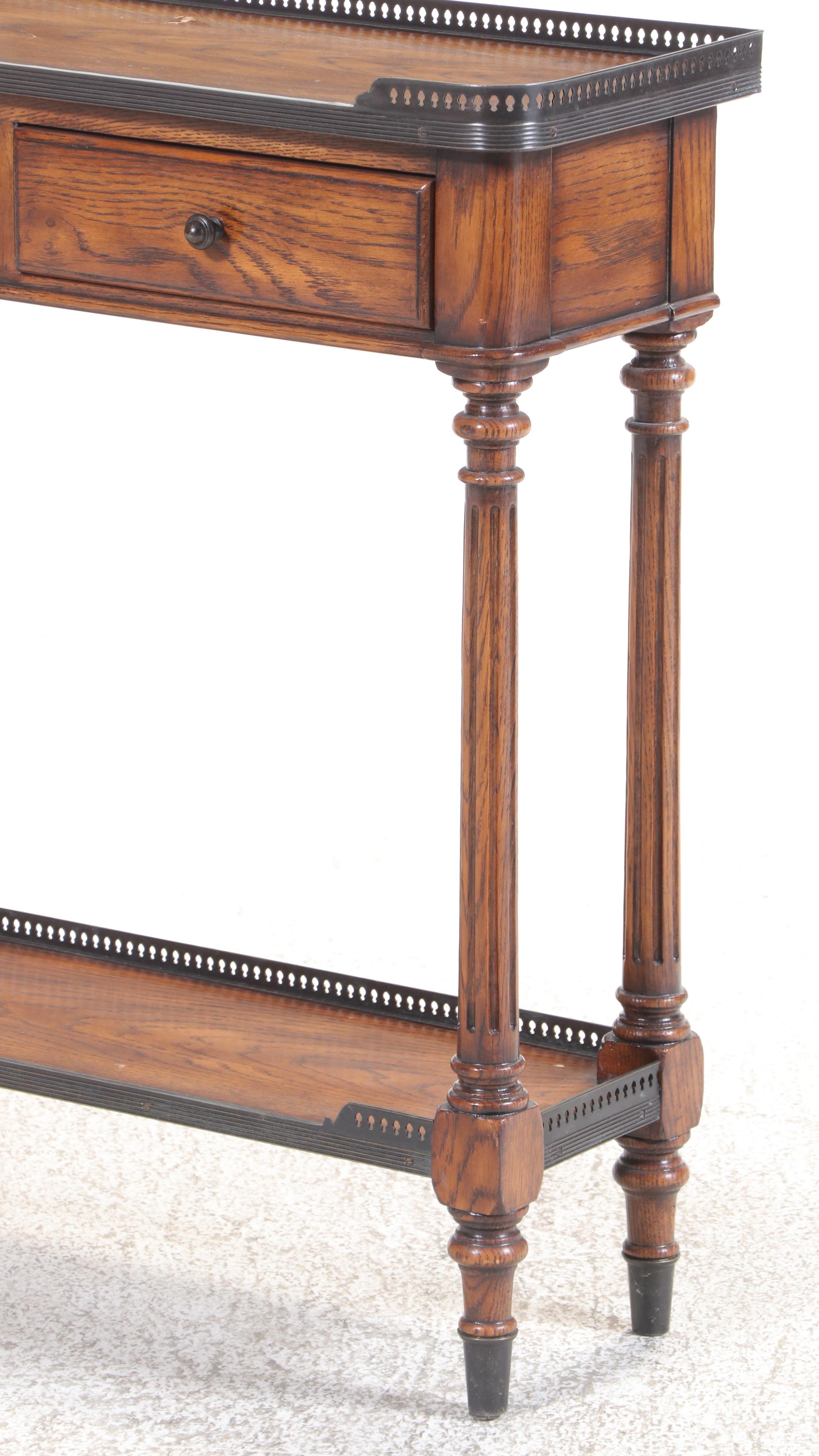 Theodore Alexander Louis XV Style "The Narrow" Console Table with Gallery Rail