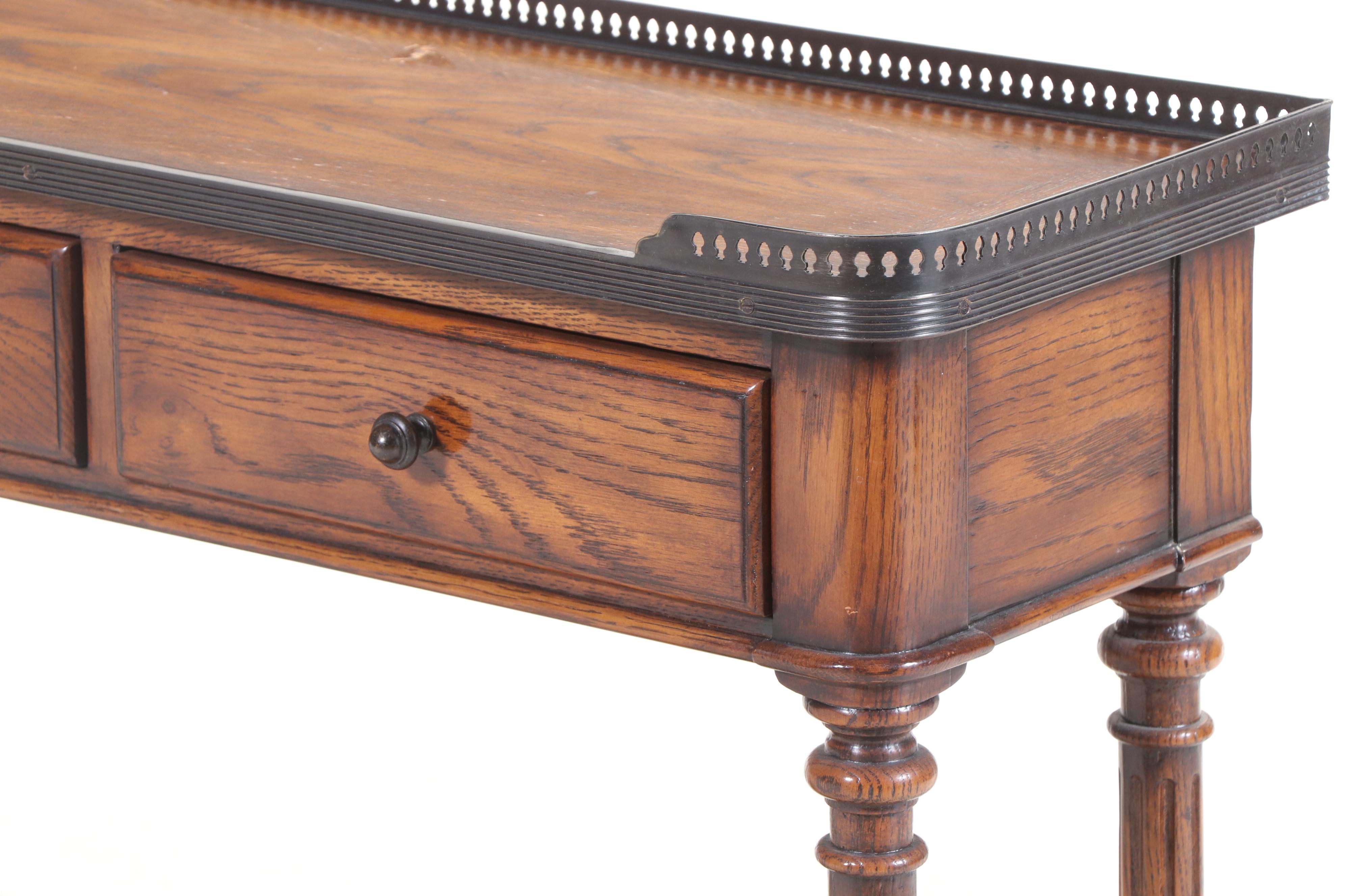 Theodore Alexander Louis XV Style "The Narrow" Console Table with Gallery Rail