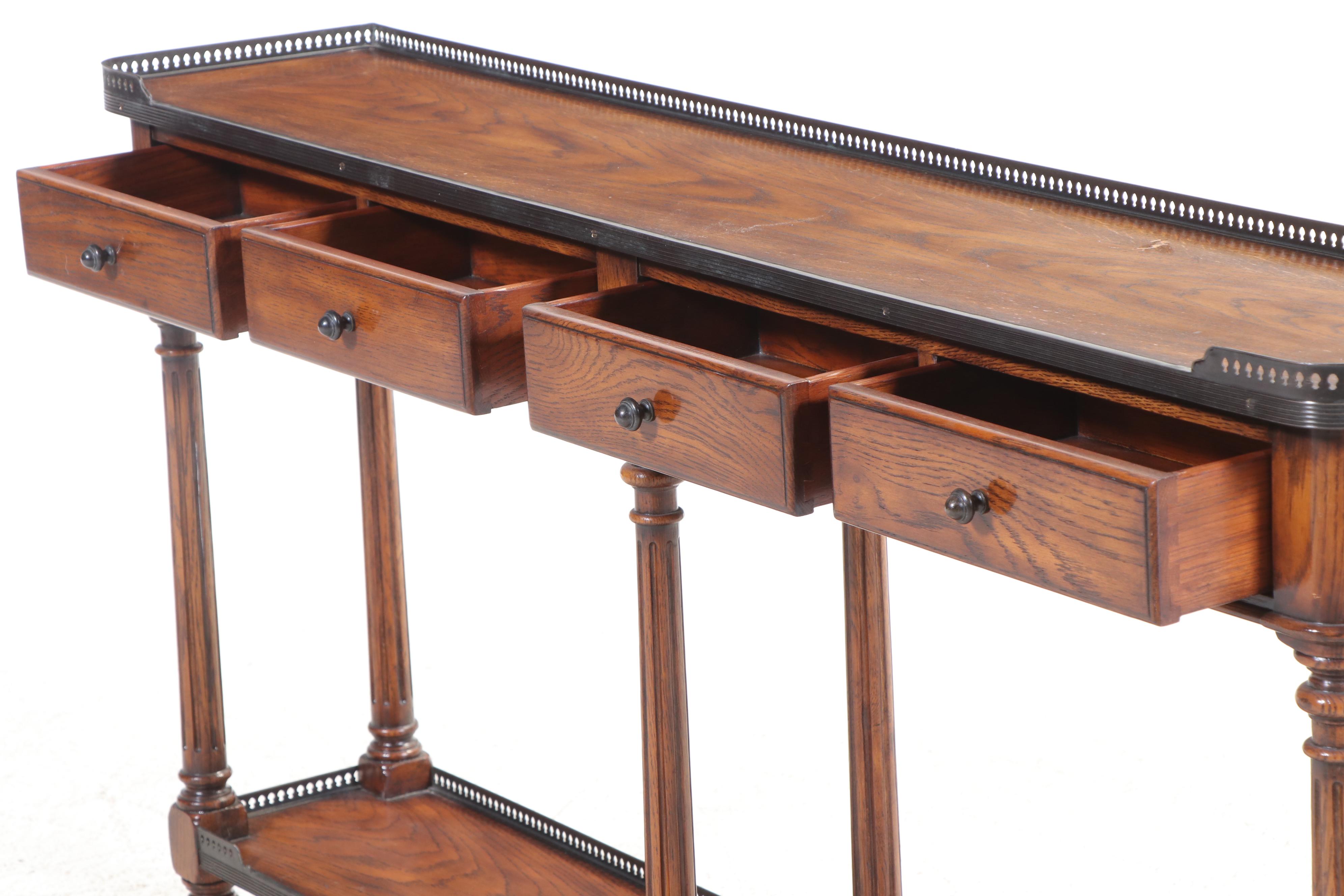 Theodore Alexander Louis XV Style "The Narrow" Console Table with Gallery Rail