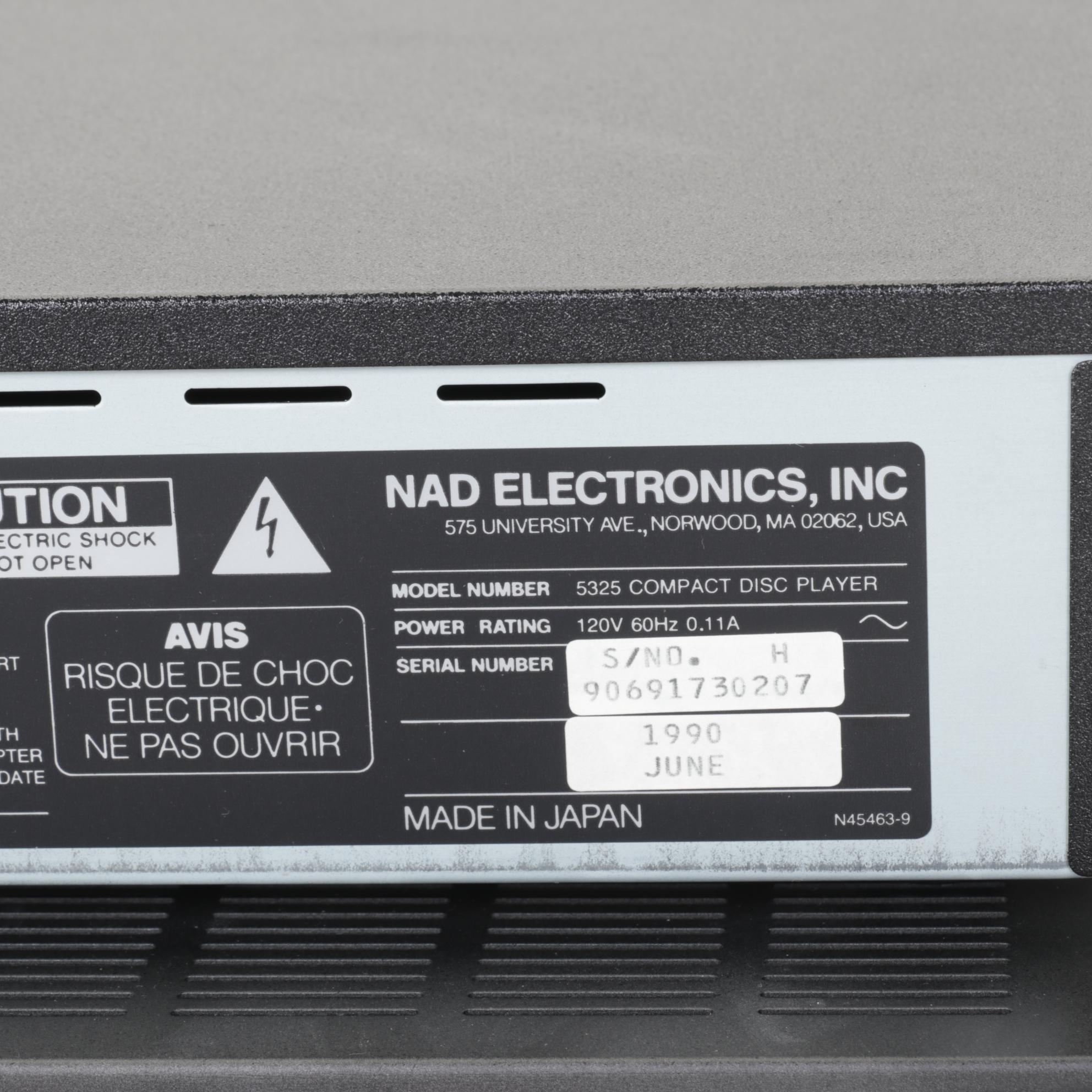 NAD Electronics Stereo Receiver and Compact Disc Player