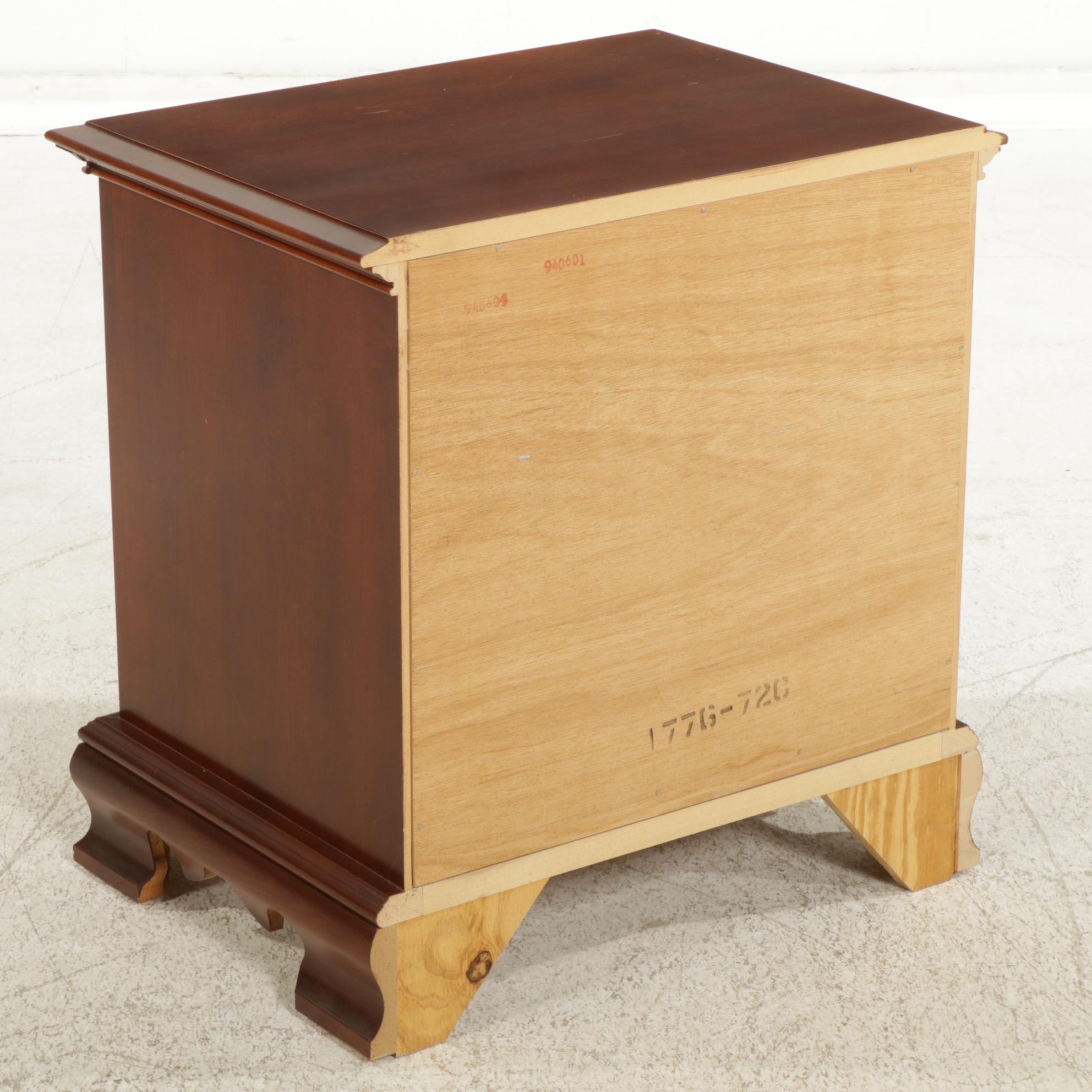 Chippendale Style Cherry Finished Small Chest of Drawers, Late 20th Century