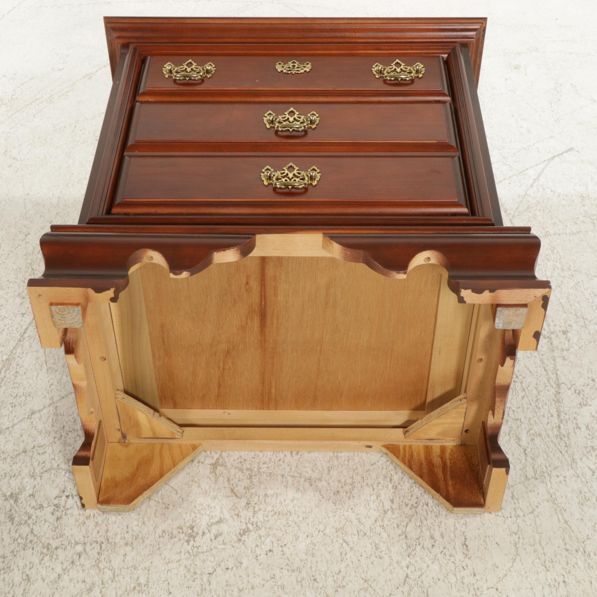 Chippendale Style Cherry Finished Small Chest of Drawers, Late 20th Century