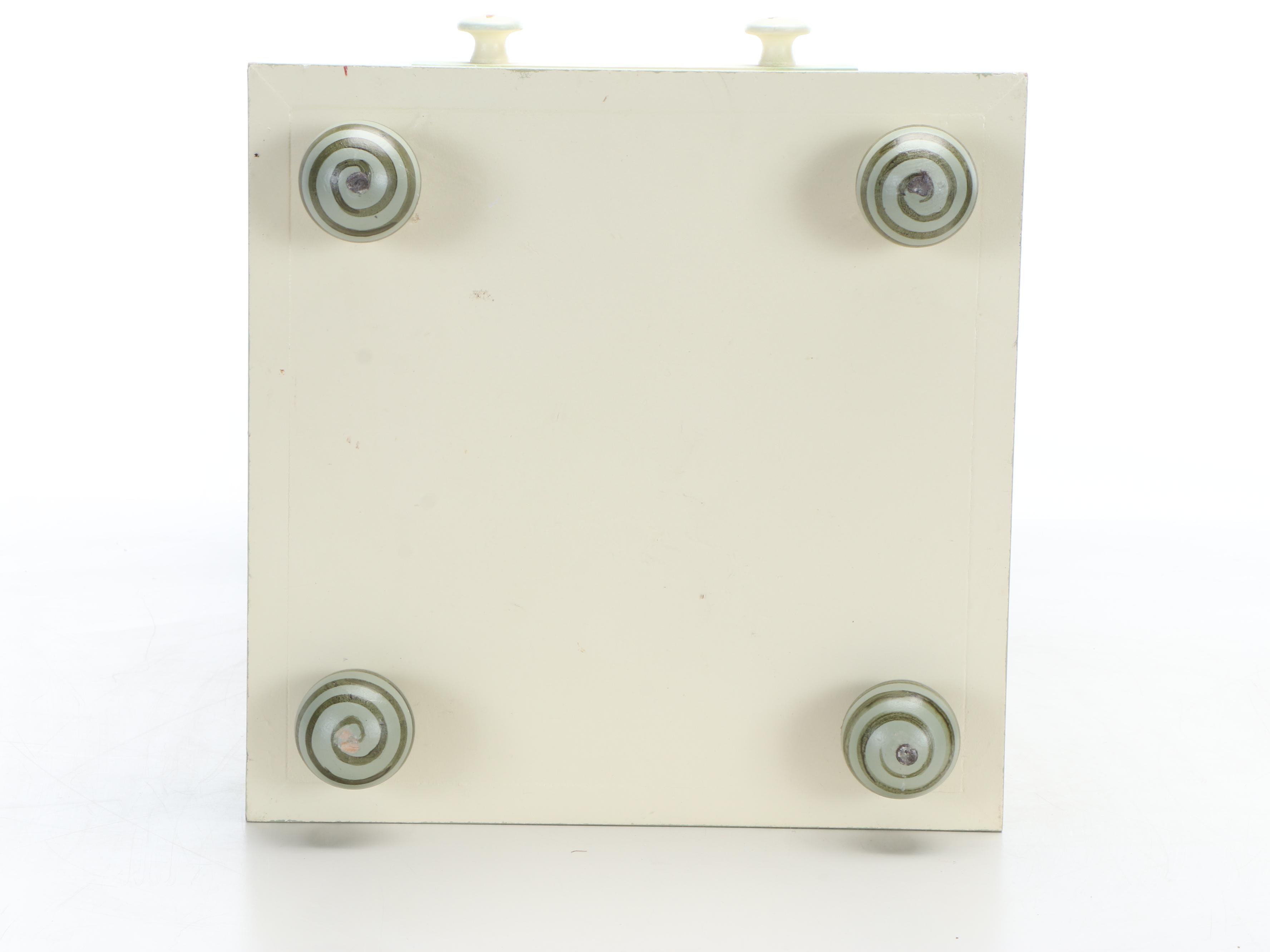 Metal Roofed Wooden Birdcage with Floral Motif