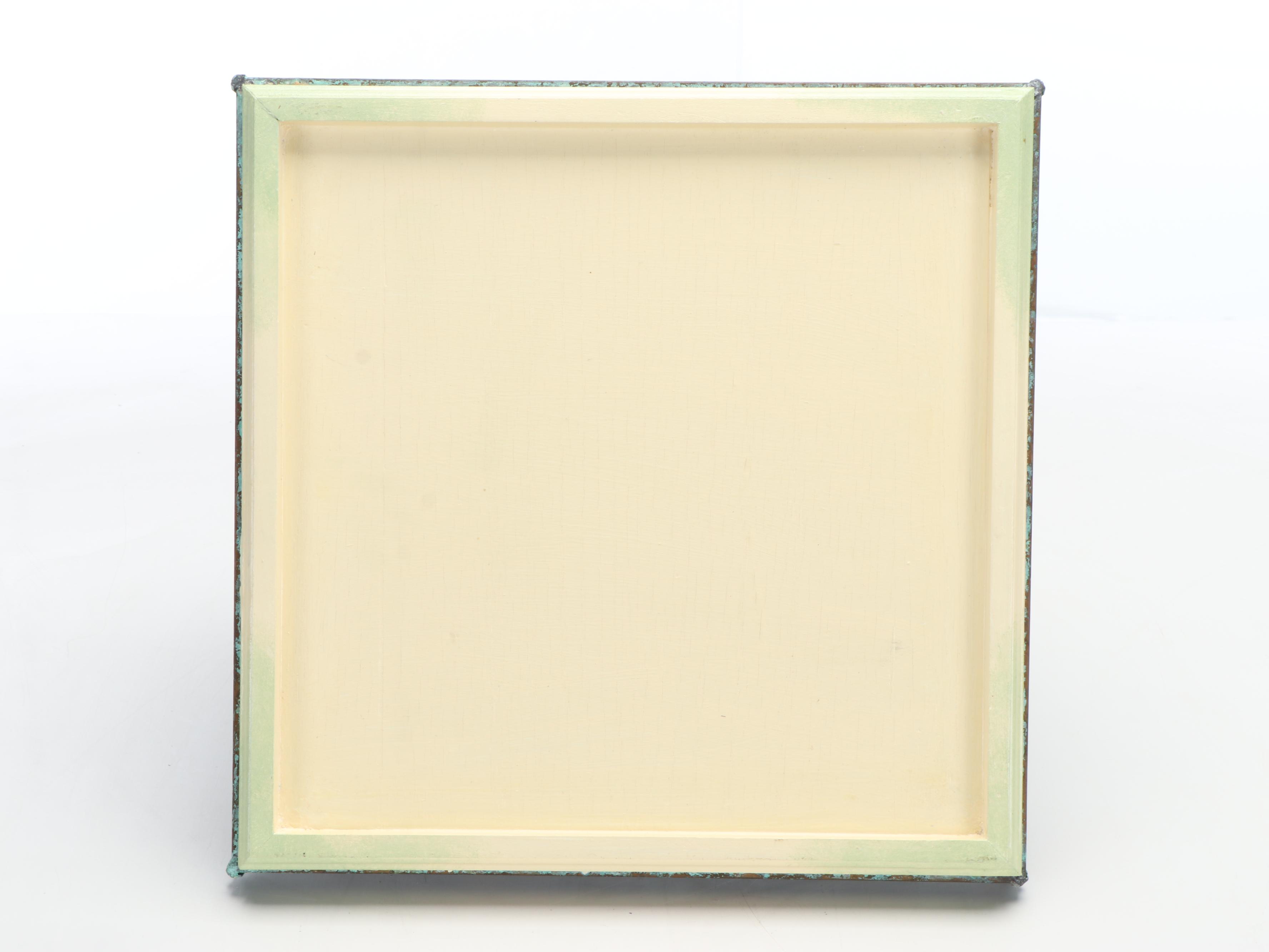 Metal Roofed Wooden Birdcage with Floral Motif